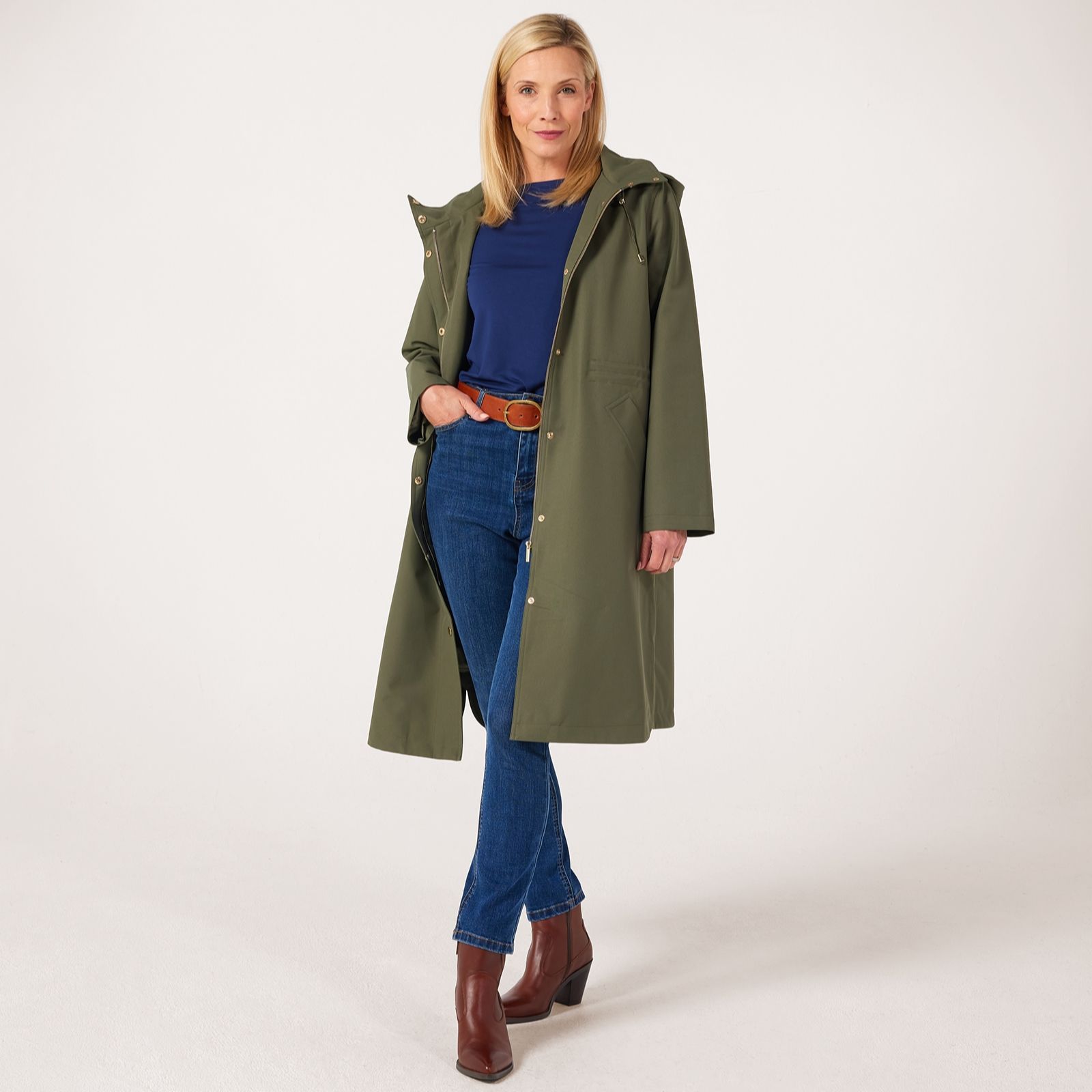 Ruth Langsford Hooded Funnel Neck Rain Coat