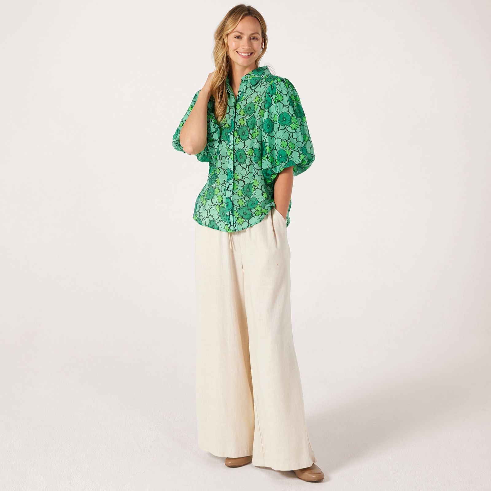 Izabel London Puff Sleeve Shirt