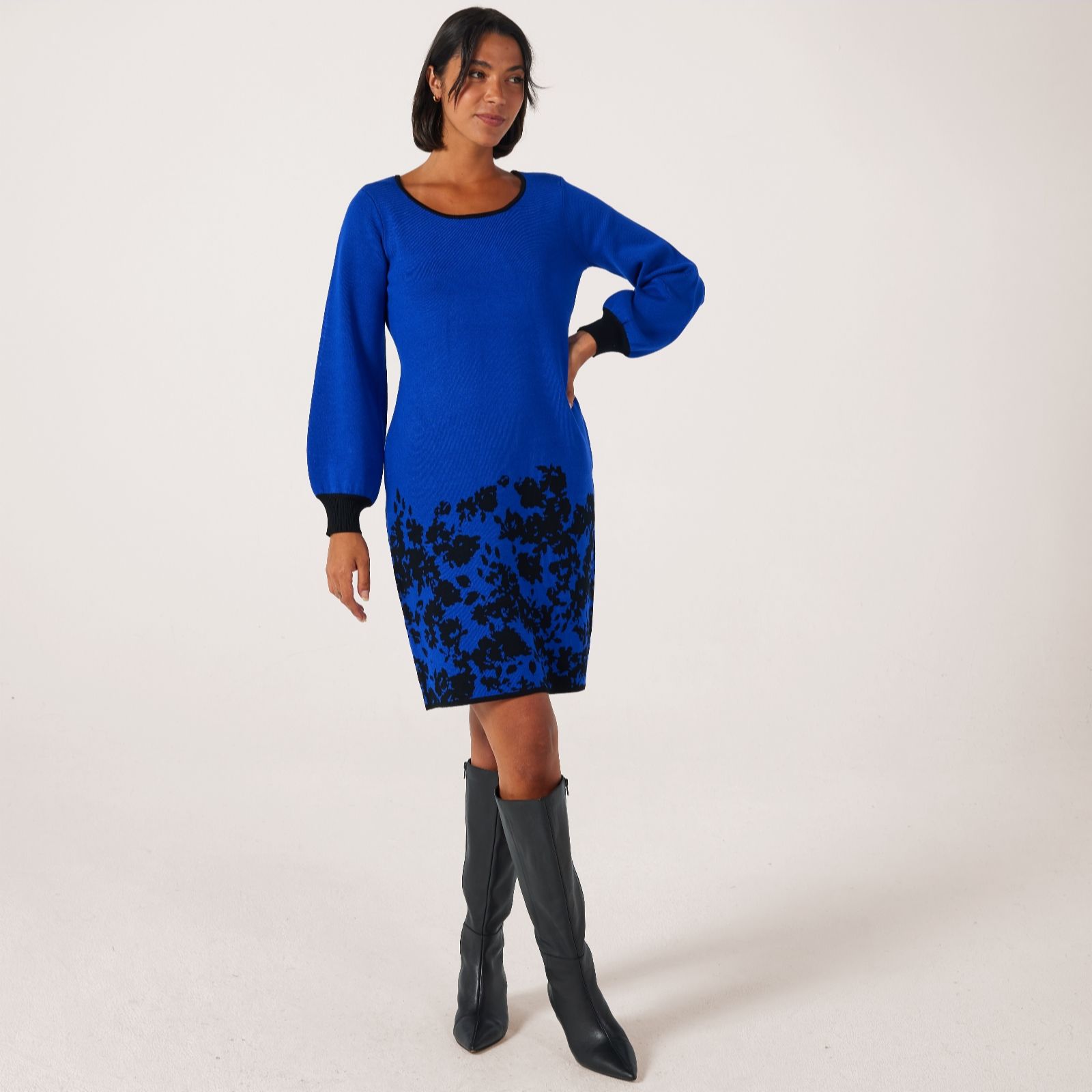 Nina Leonard Jacquard Knit Sheath Dress