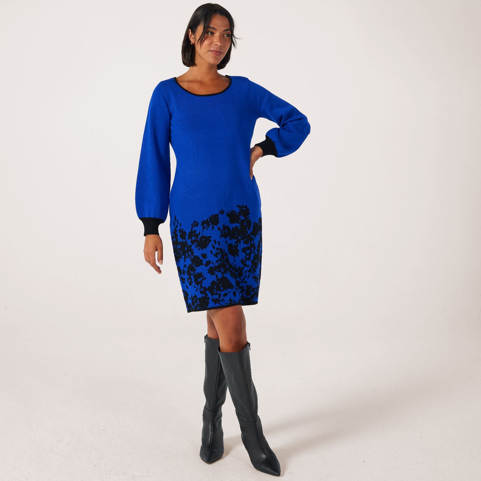 Nina Leonard Jacquard Knit Sheath Dress