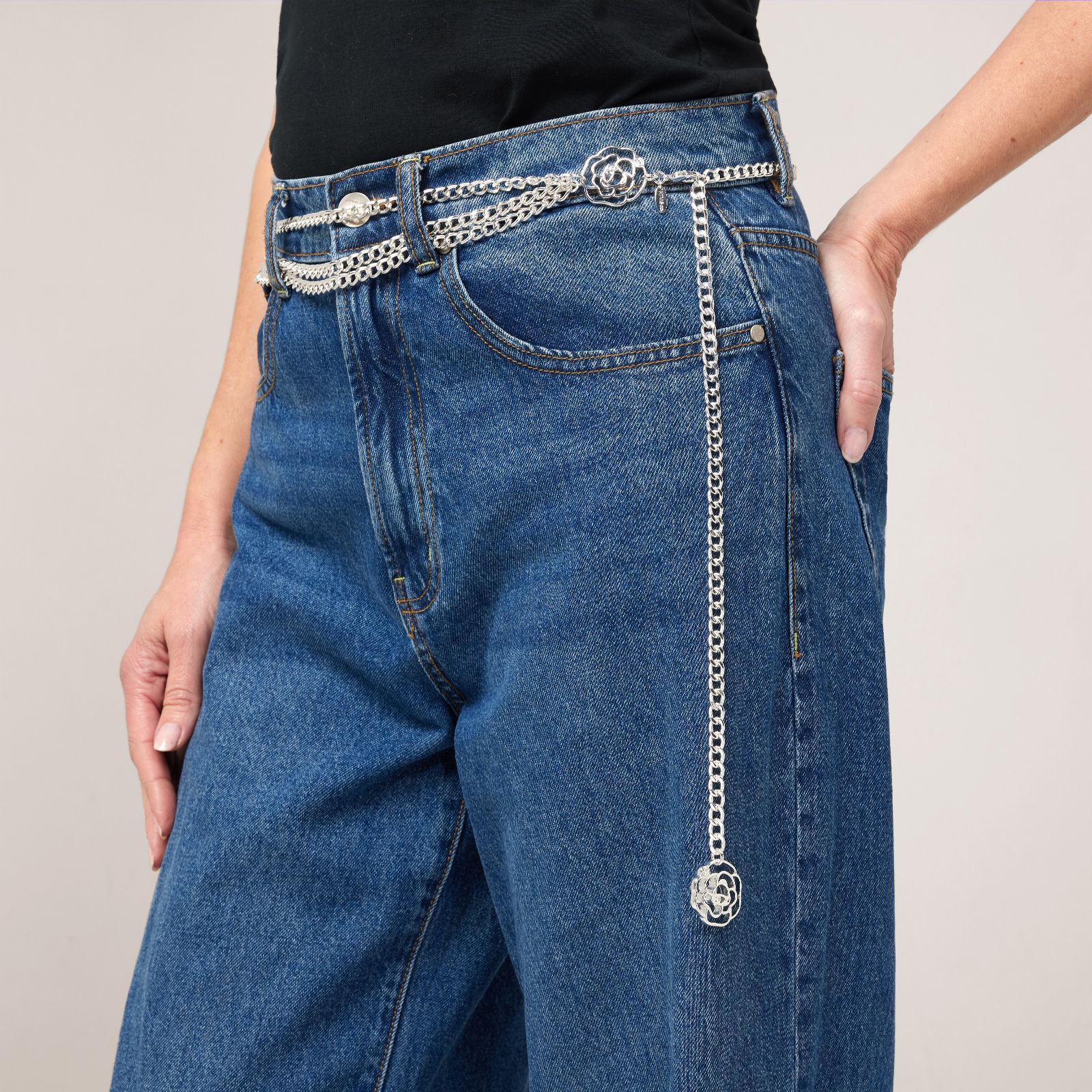 Kim & Co Flower Chain Belt