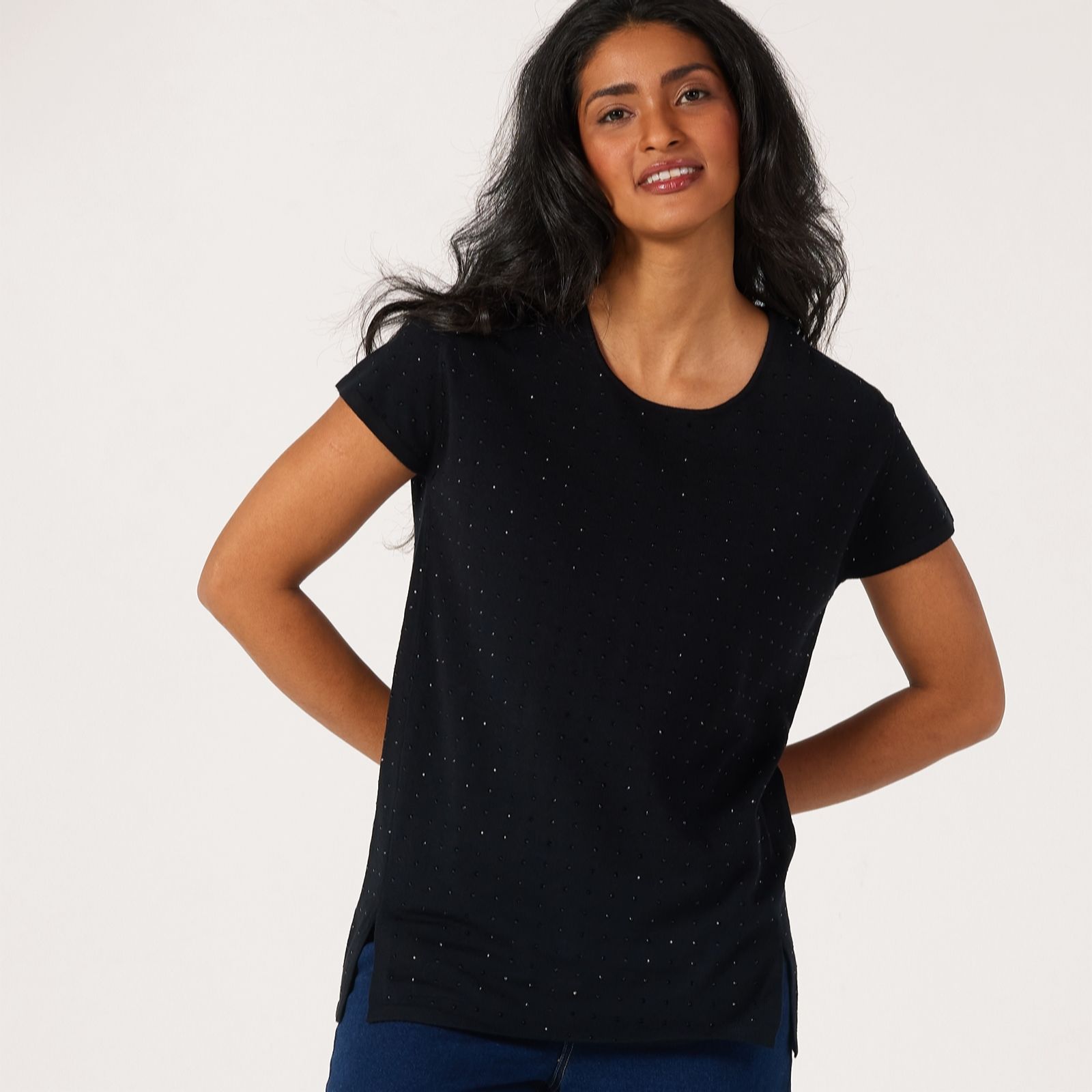 Frank Usher Bling Knit Short Sleeve Top