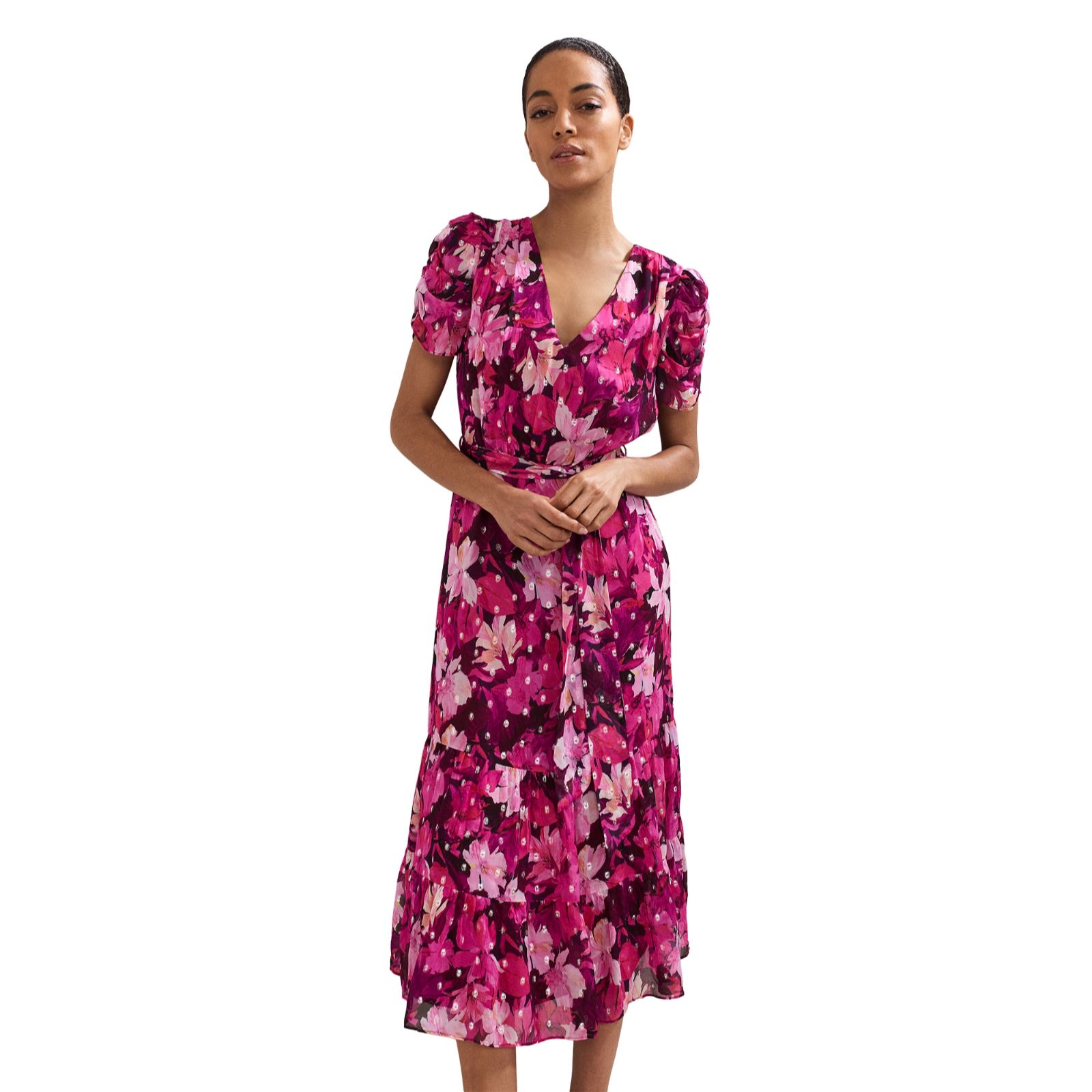 Phase Eight Azalea Shimmer Pink Floral Dress