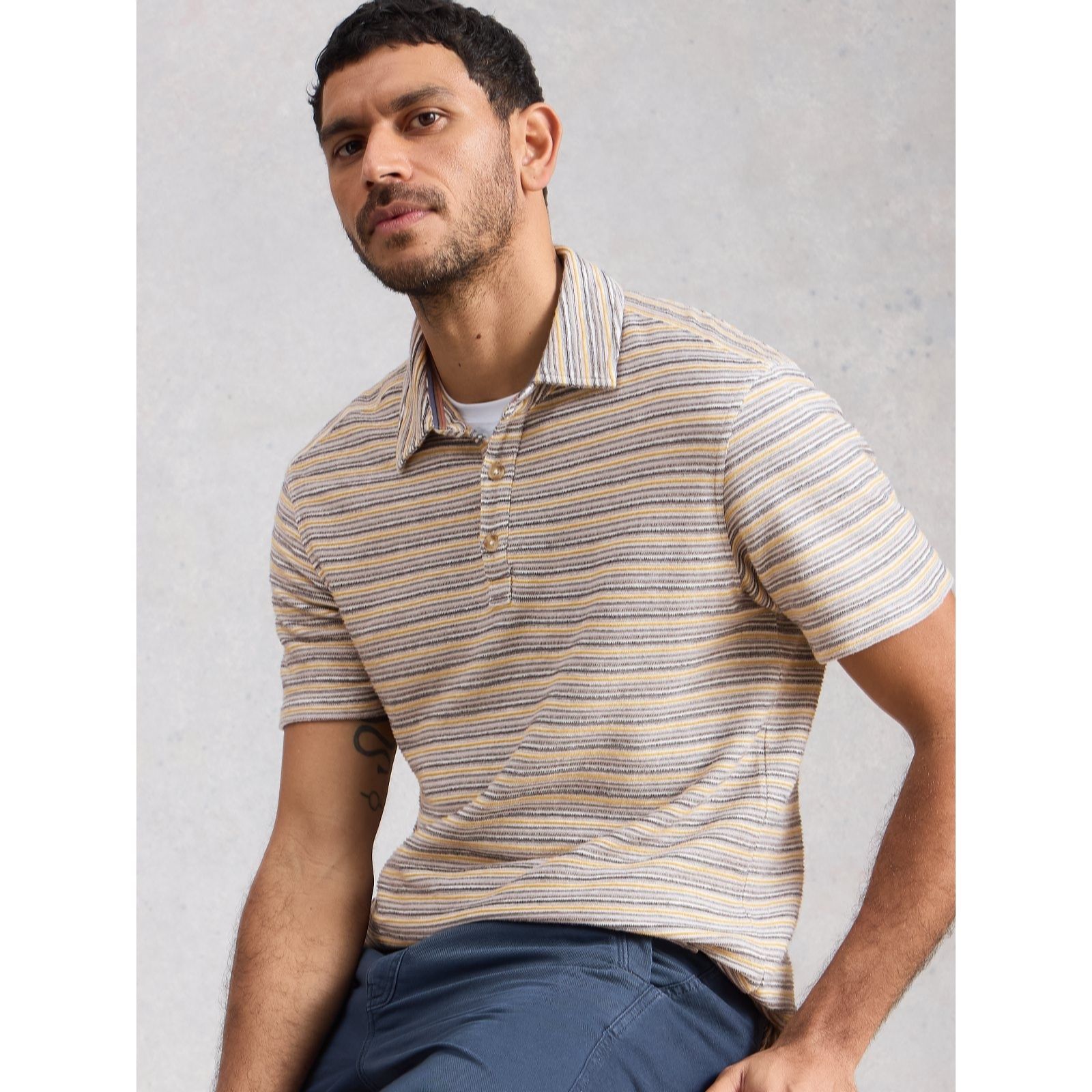 White Stuff Men's Hadley Stripe Polo