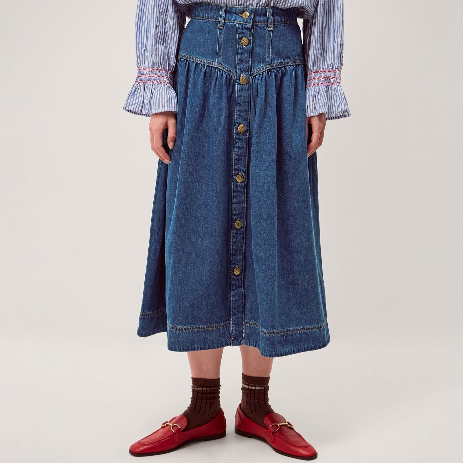 Monsoon Tamsin Button Skirt