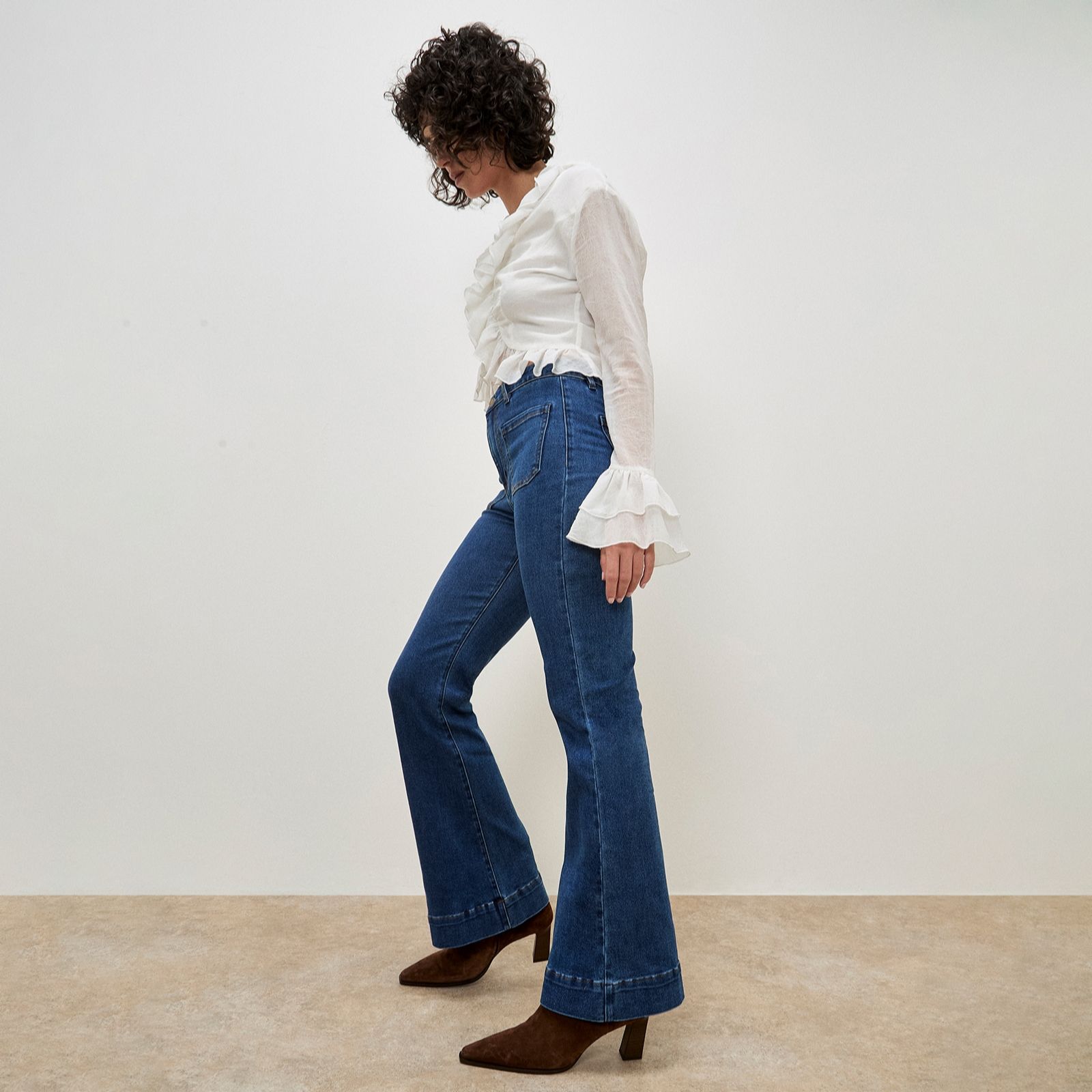 Apricot Luci Flare Dark Wash Jeans