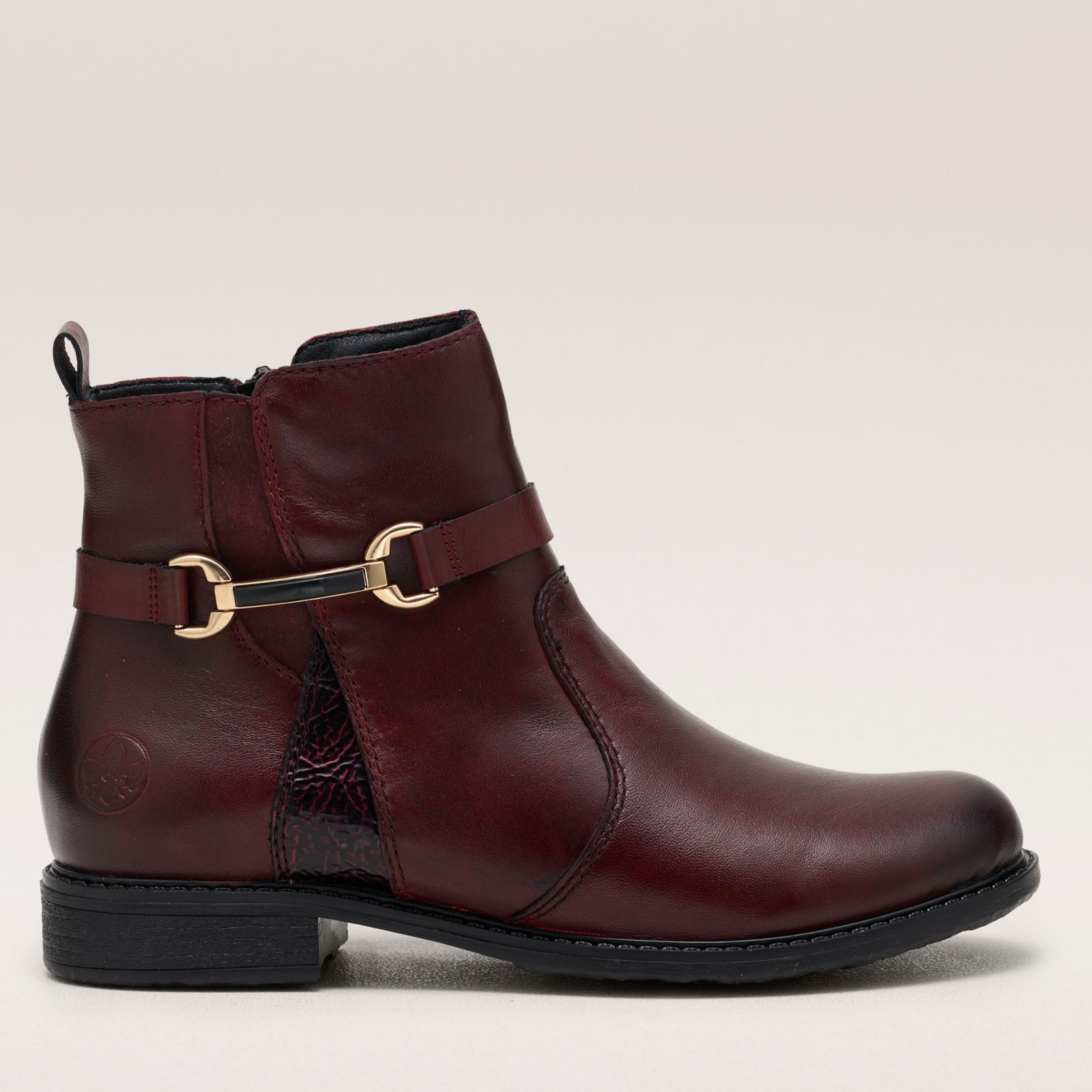 Rieker Wide Fit Leather Warm Lined Ankle Boot
