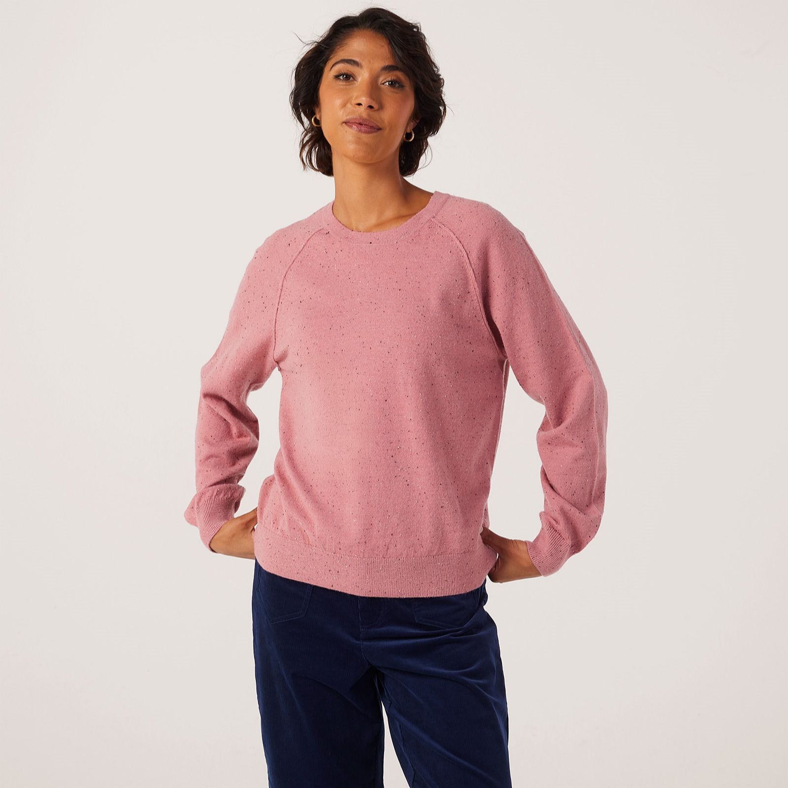 Denim & Co. Nep Yarn Crew Neck Jumper