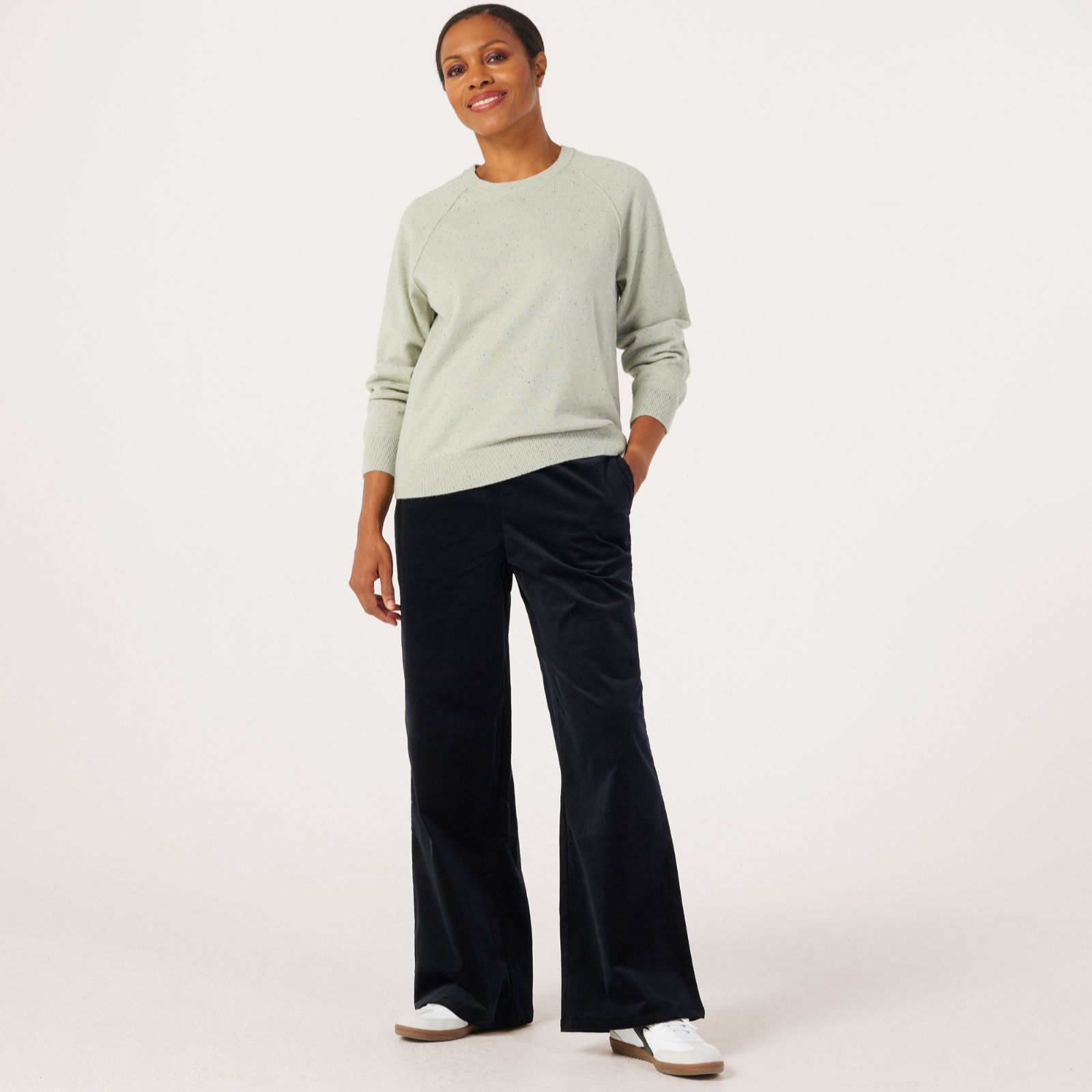 Denim & Co. Nep Yarn Crew Neck Jumper