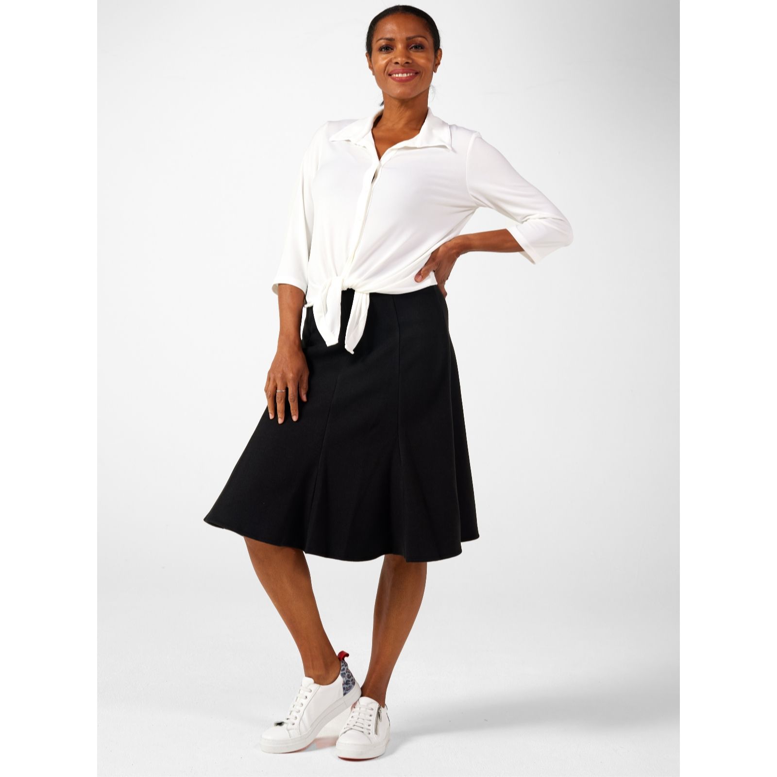 Kim Co Cashmere Look 8 Panel Skirt