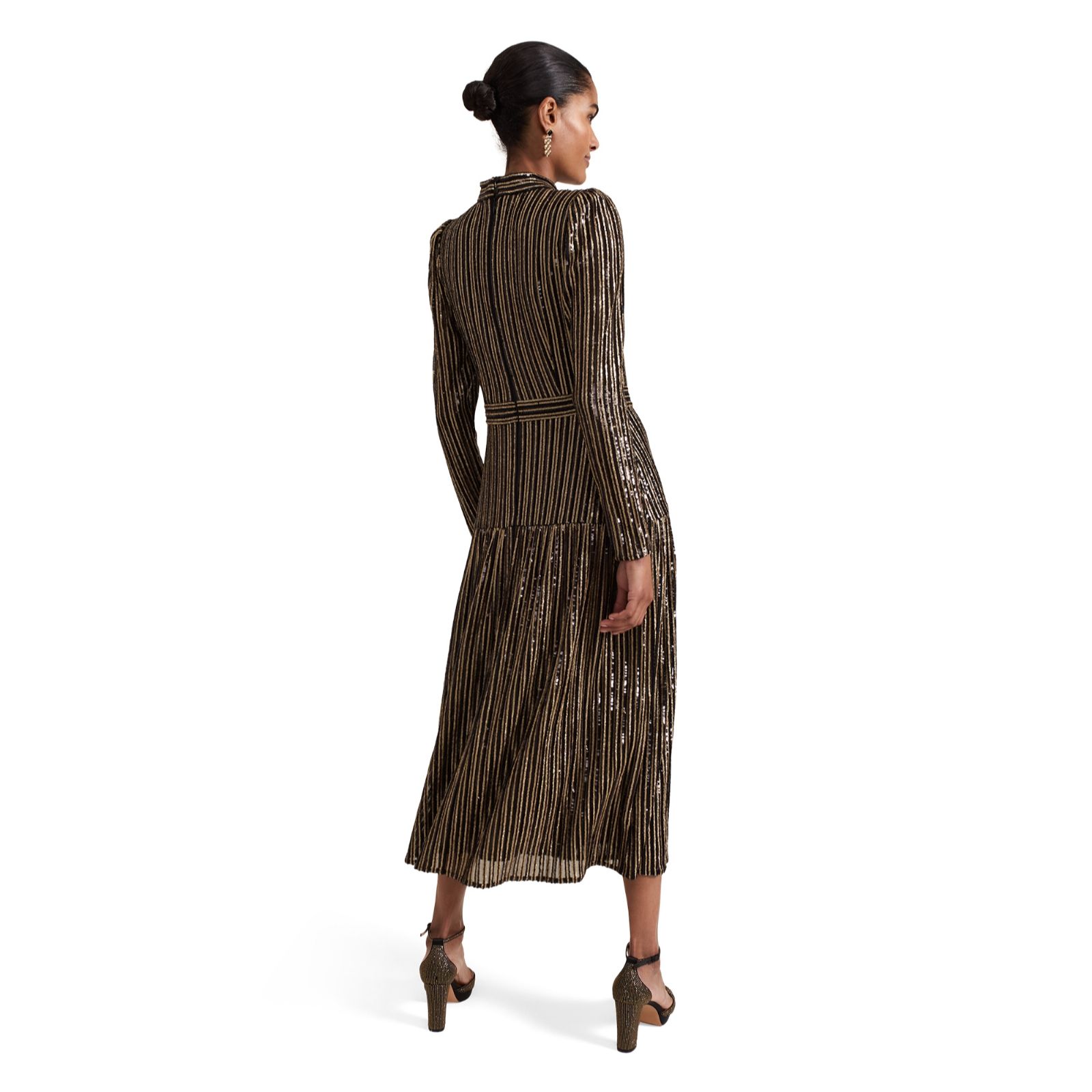 【ストライプ】Phase Eight / gloria スパンコール ミディドレス Gloria Sequin Stripe Midi Dress | Phase Eight ROW |