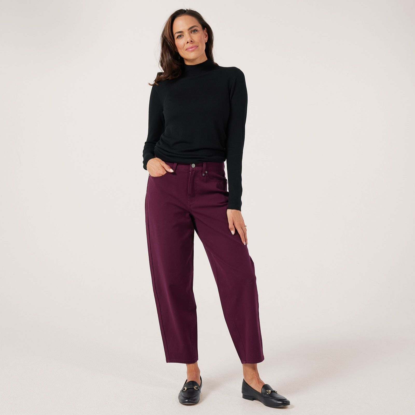 Ben De Lisi Twill Barrel Leg Jean Petite