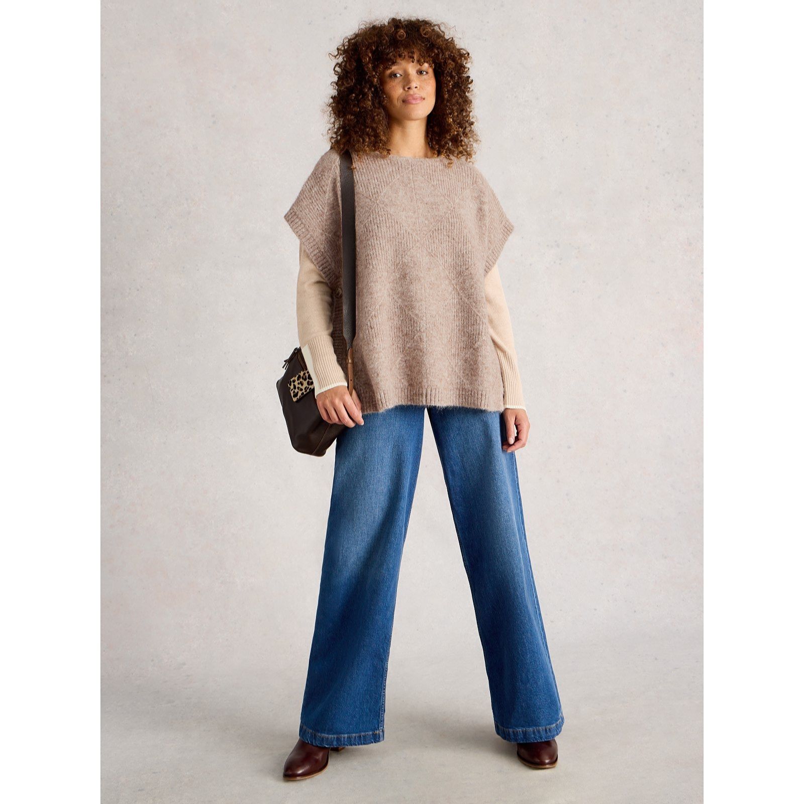 White Stuff Diamond Stitch Poncho