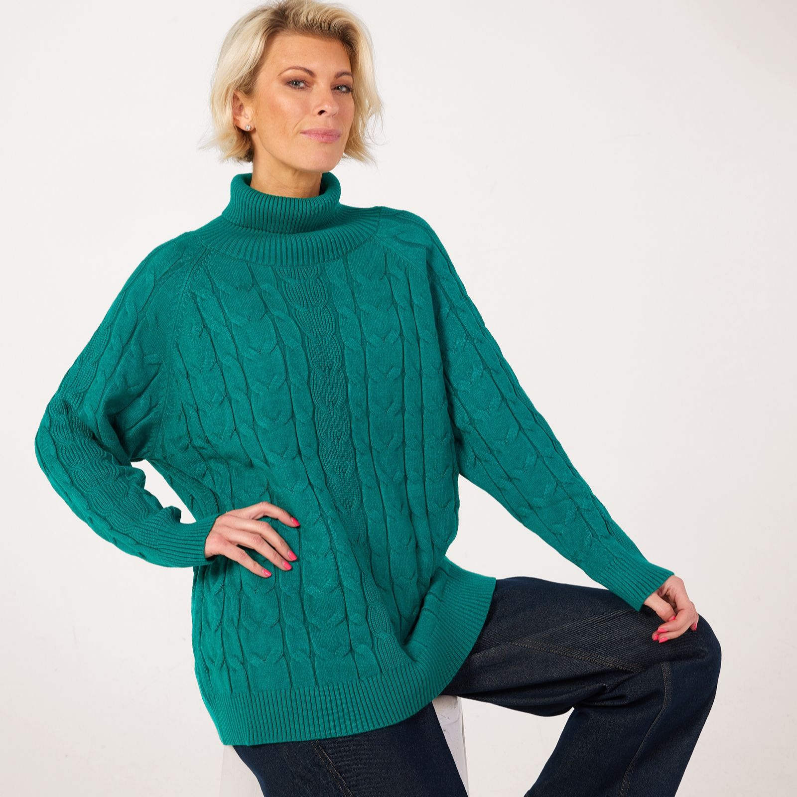 Frank Usher Roll Neck Cable Knit Jumper