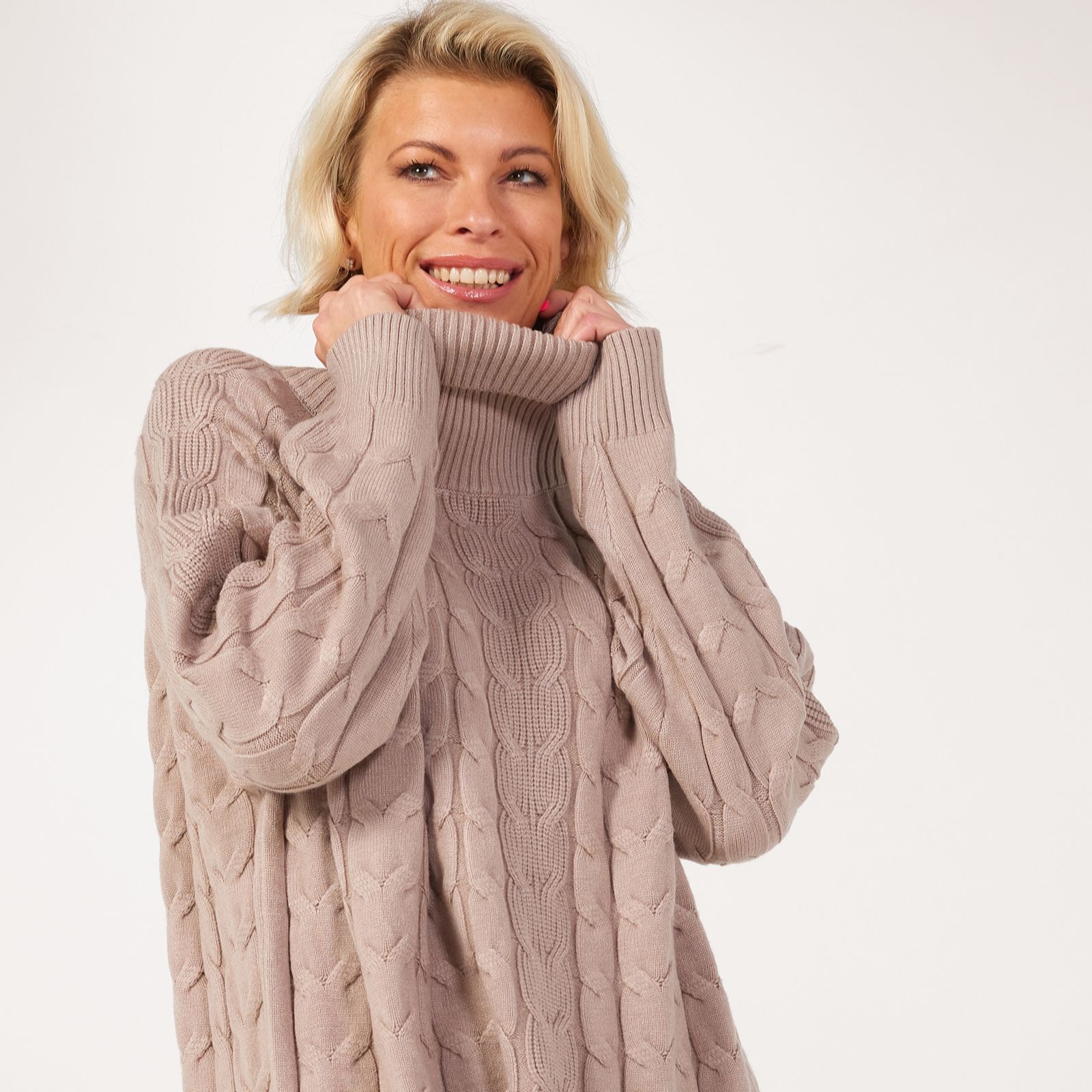 Frank Usher Roll Neck Cable Knit Jumper