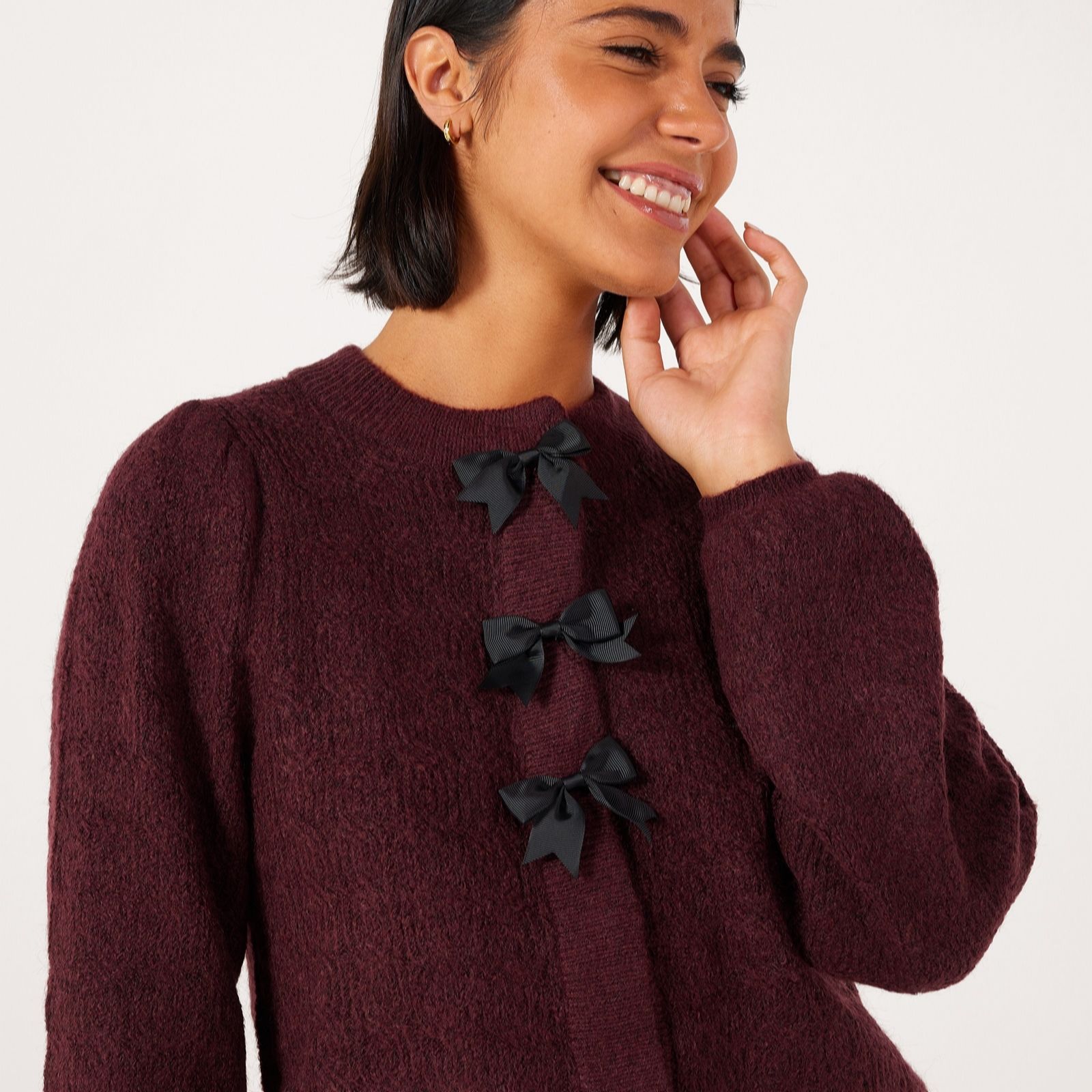 YAS Bonsa Bow Detail Knitted Cardigan