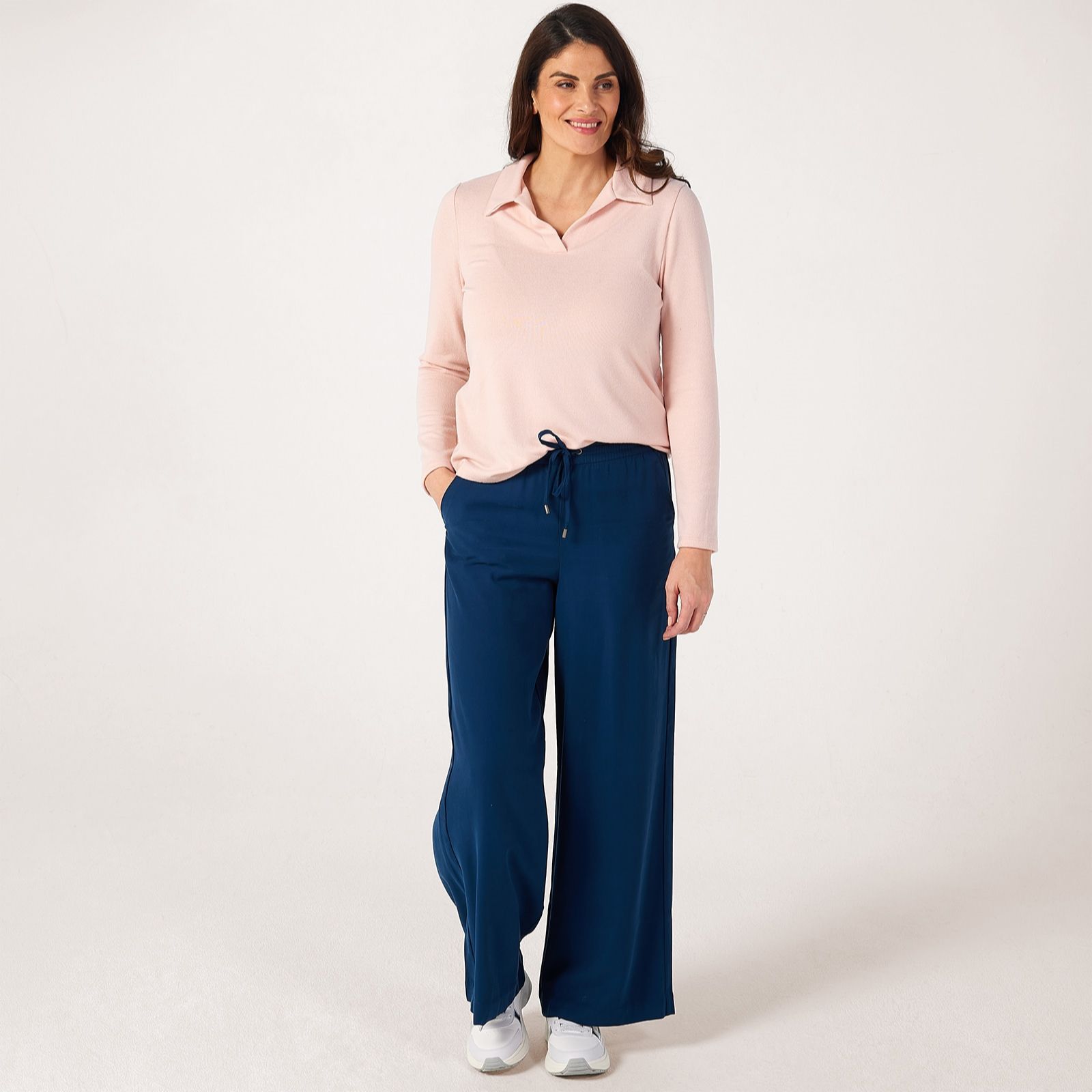 Kim & Co Soft Touch Long Sleeve Johnny Collar Jumper