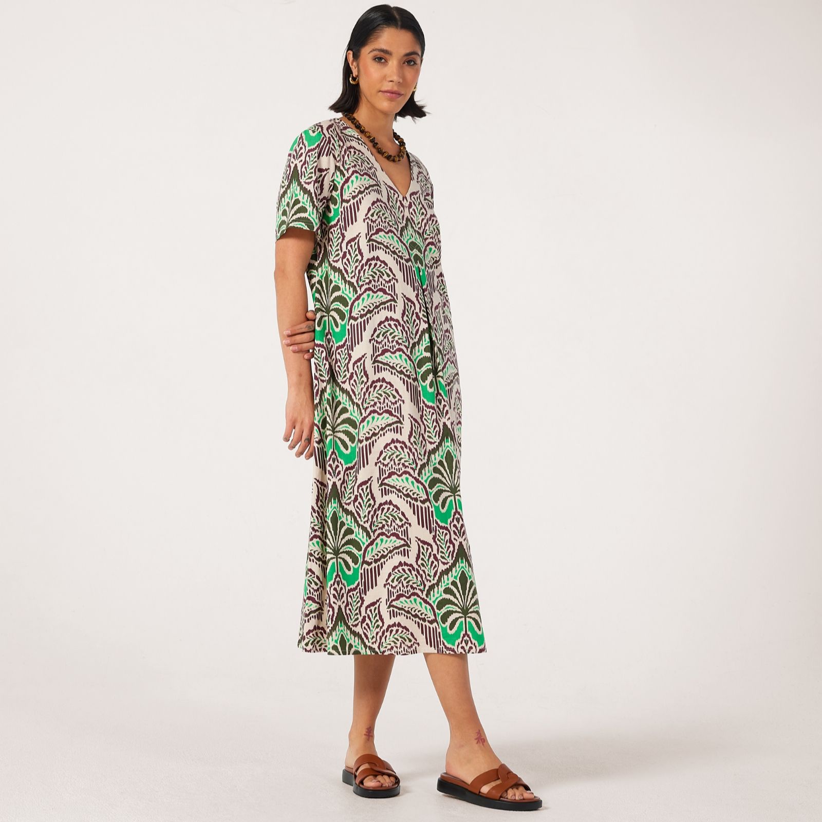 Ben De Lisi Linen Printed Dress Standard