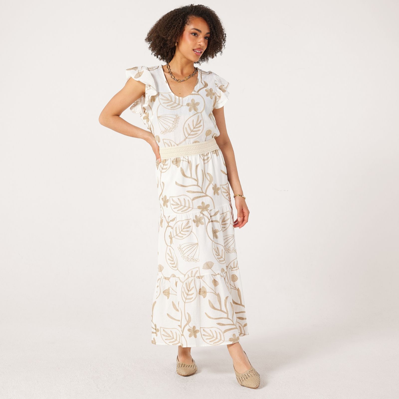 Malissa J Elasticated Waist Skirt with Embroidery