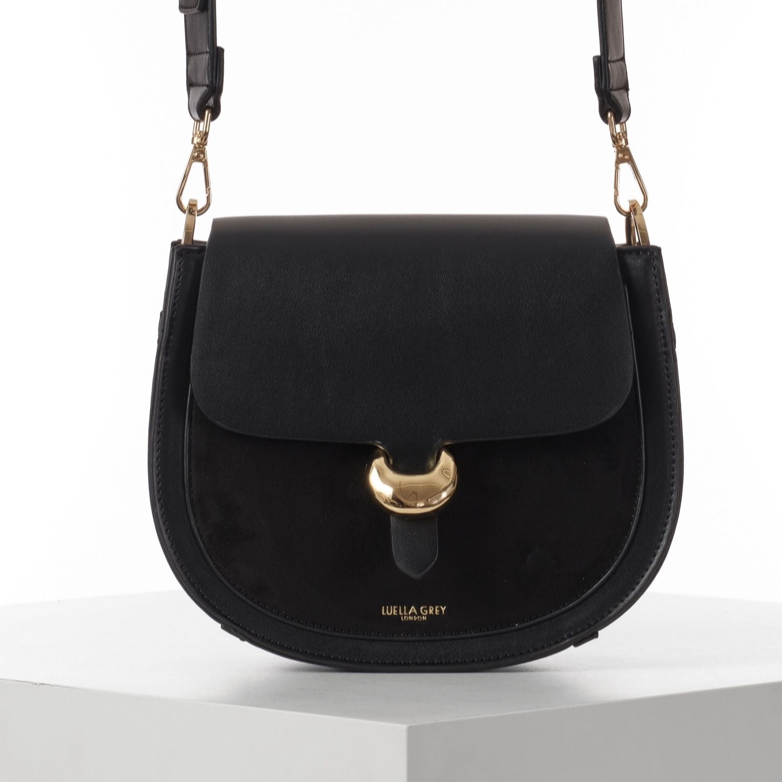 Outlet Luella Grey Venetia Saddle Cross-Body Bag