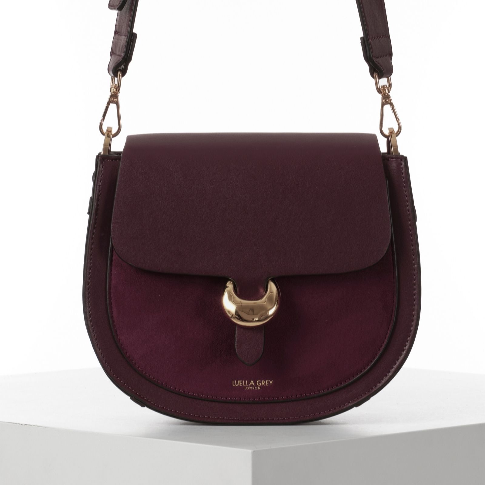 Outlet Luella Grey Venetia Saddle Cross-Body Bag