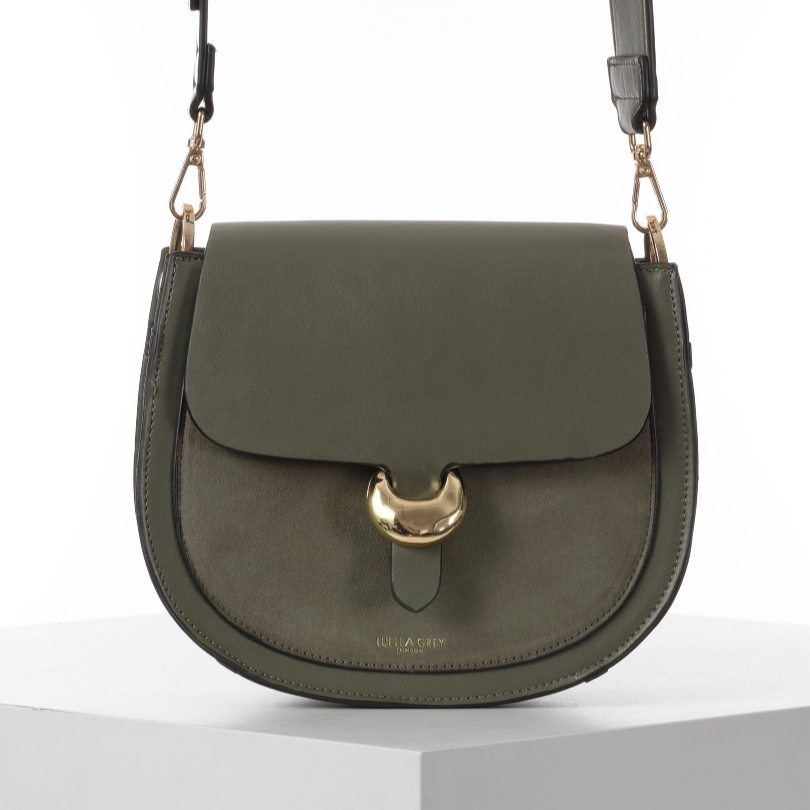 Outlet Luella Grey Venetia Saddle Cross-Body Bag