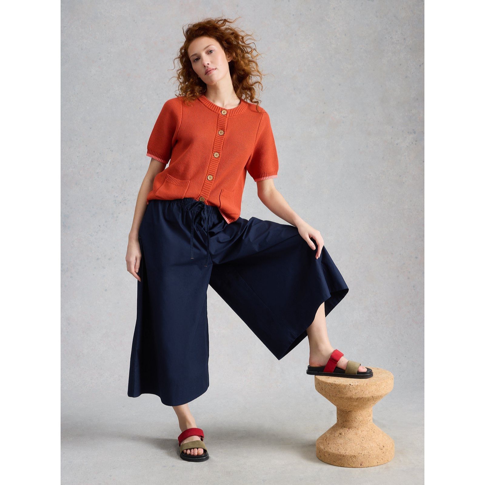White Stuff Lauryn Poplin Wide Leg Crop Trouser