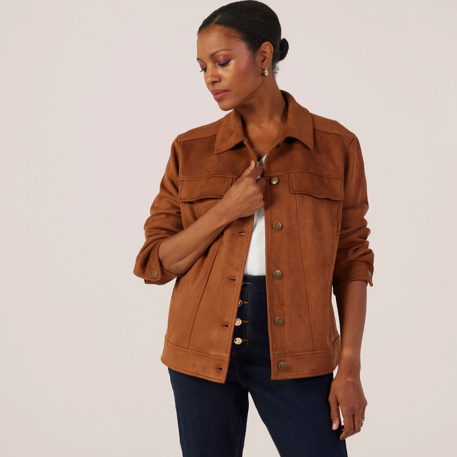 Ruth Langsford Faux Suede Trucker Jacket