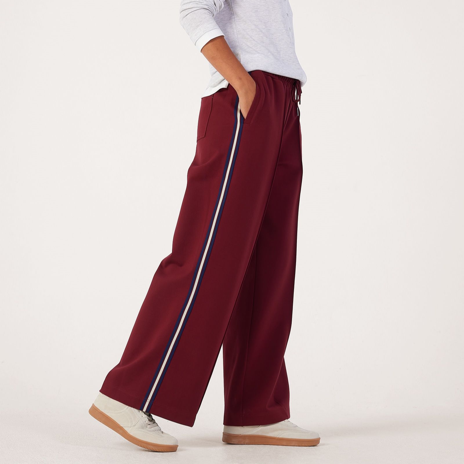 Ben de Lisi Plush Jersey Side Stripe Trousers Petite