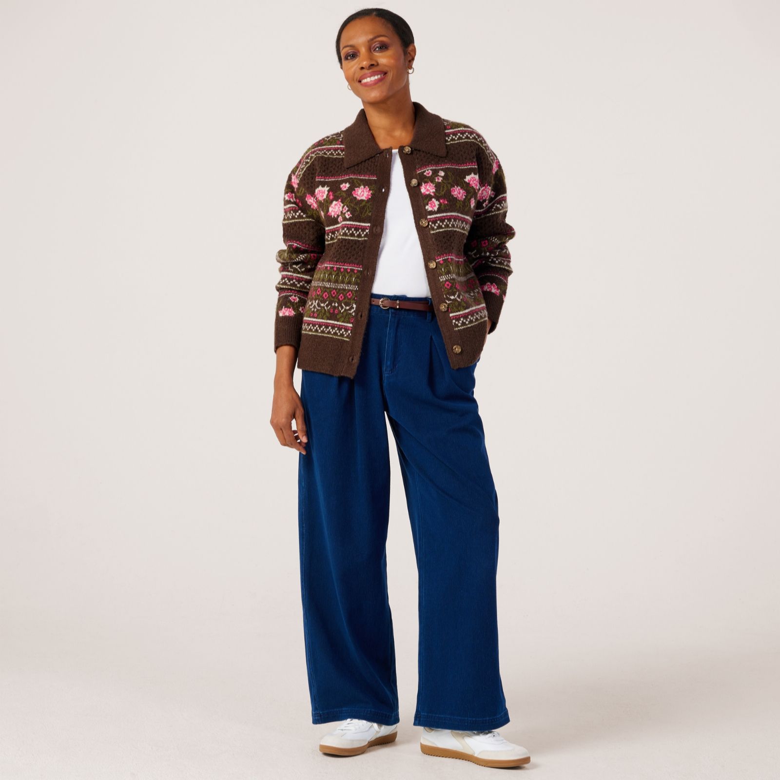 Denim & Co. Floral Pattern Cardigan