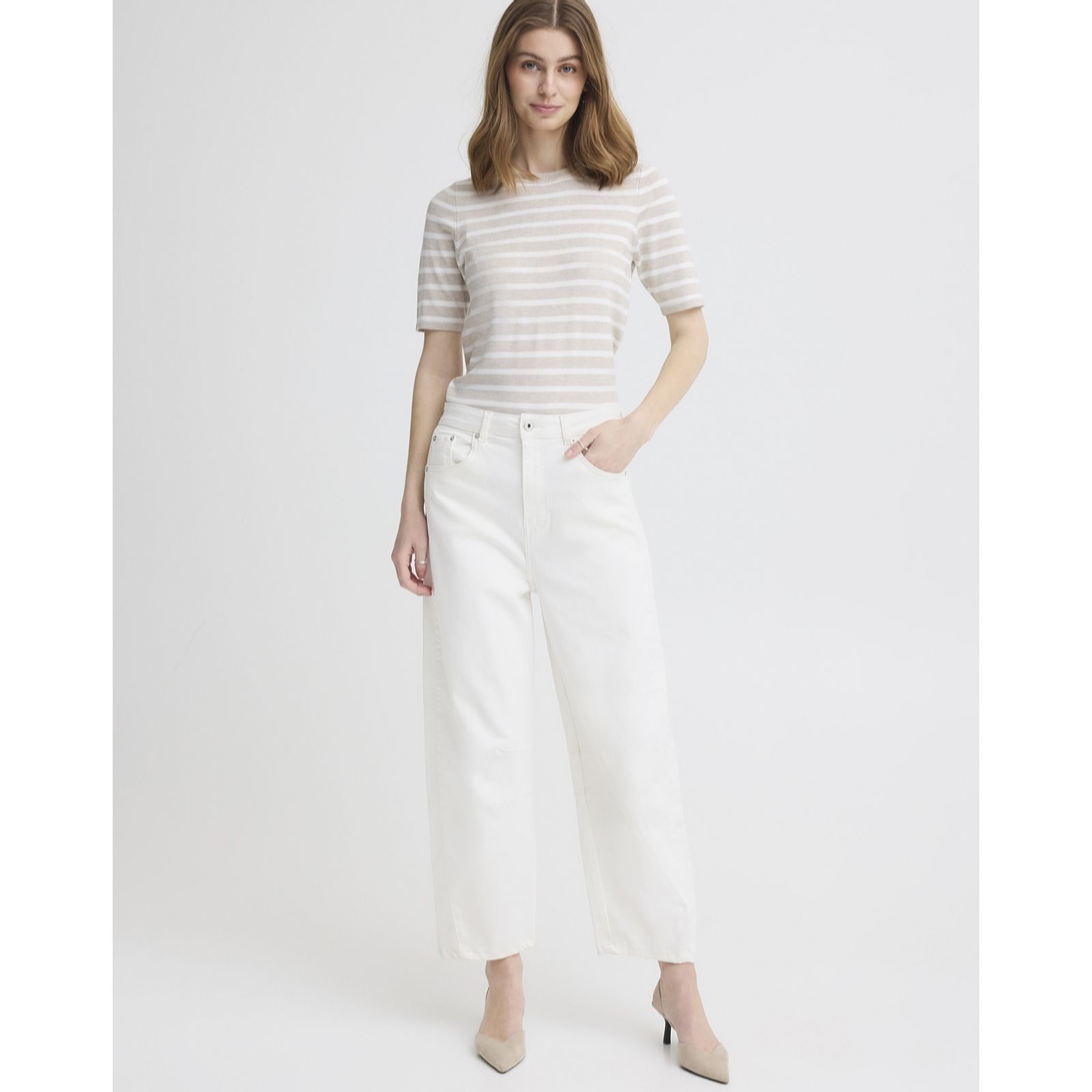 ICHI Ziggy High Waist Barrel Leg Jeans