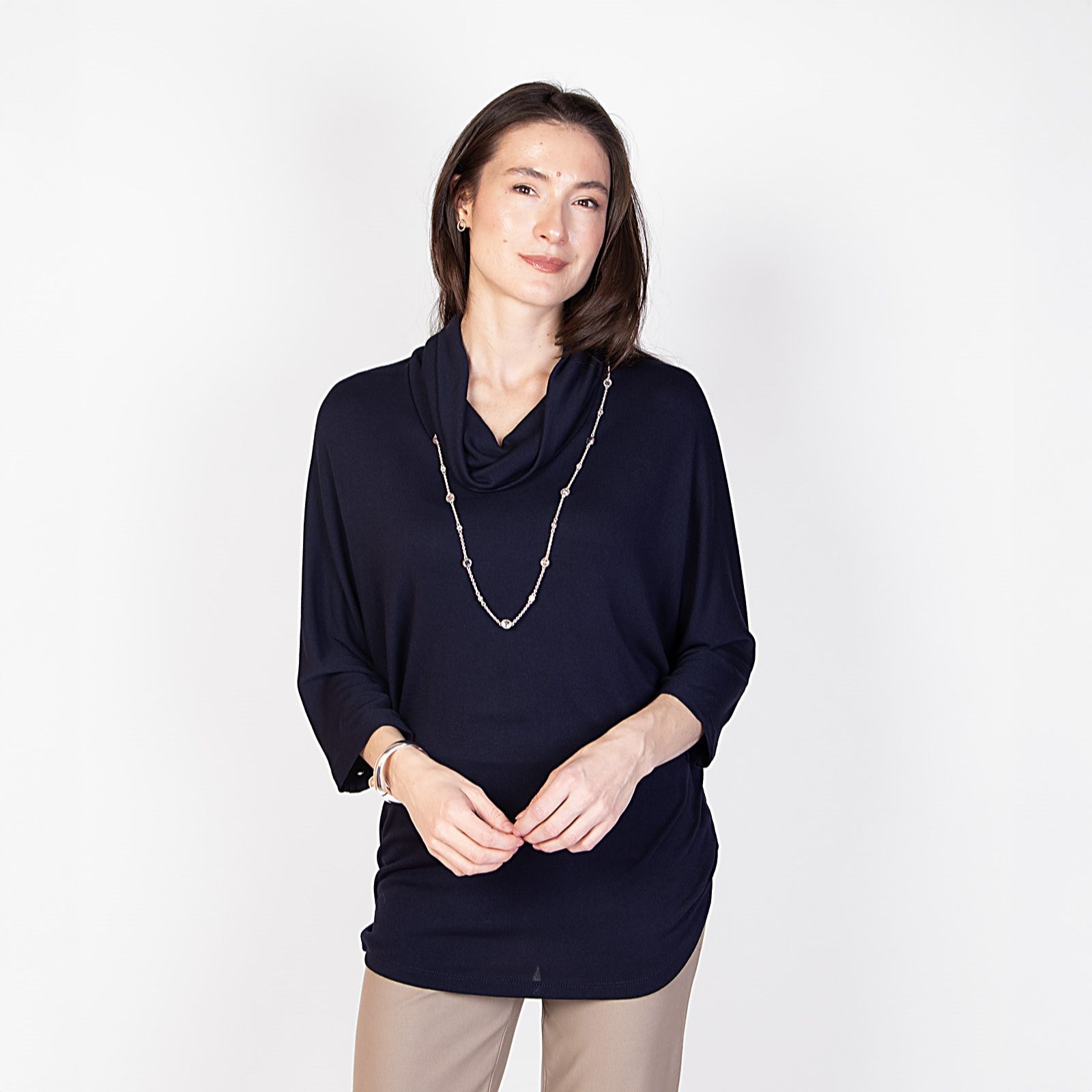 Kim & Co Fine Sweater Knit Cowl-Neck Tunic