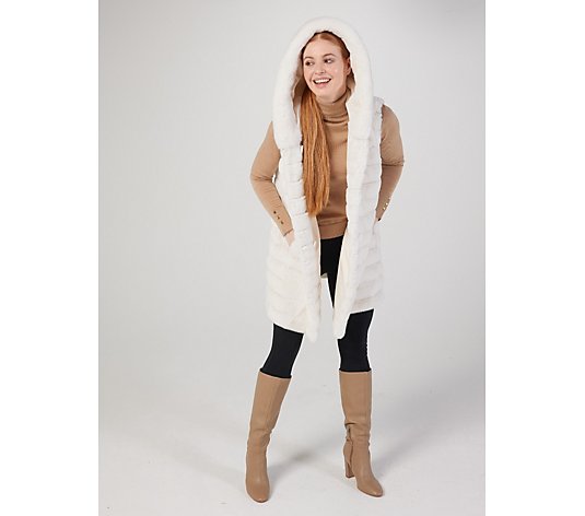 Nuage Faux Fur Reversible Gilet with Hood