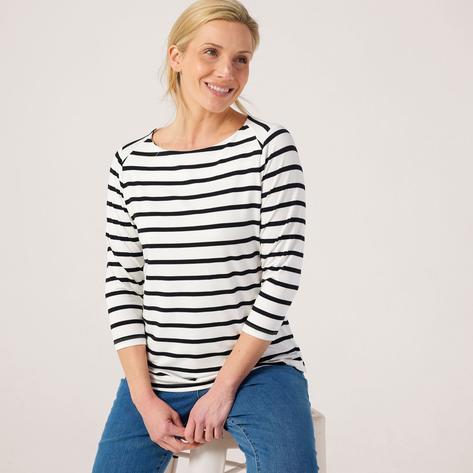 Ruth Langsford Breton Stripe Boat Neck Top