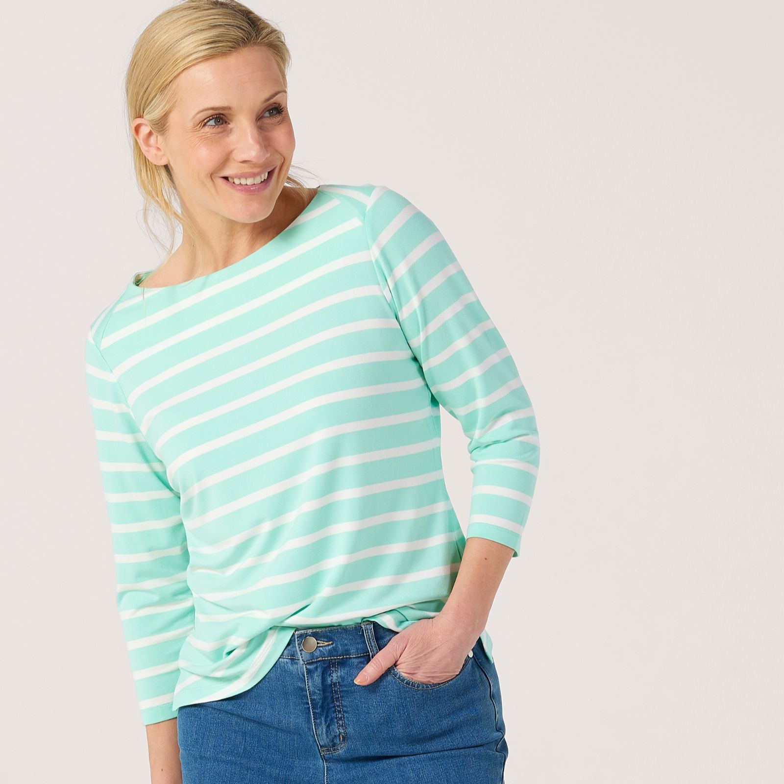 Ruth Langsford Breton Stripe Boat Neck Top