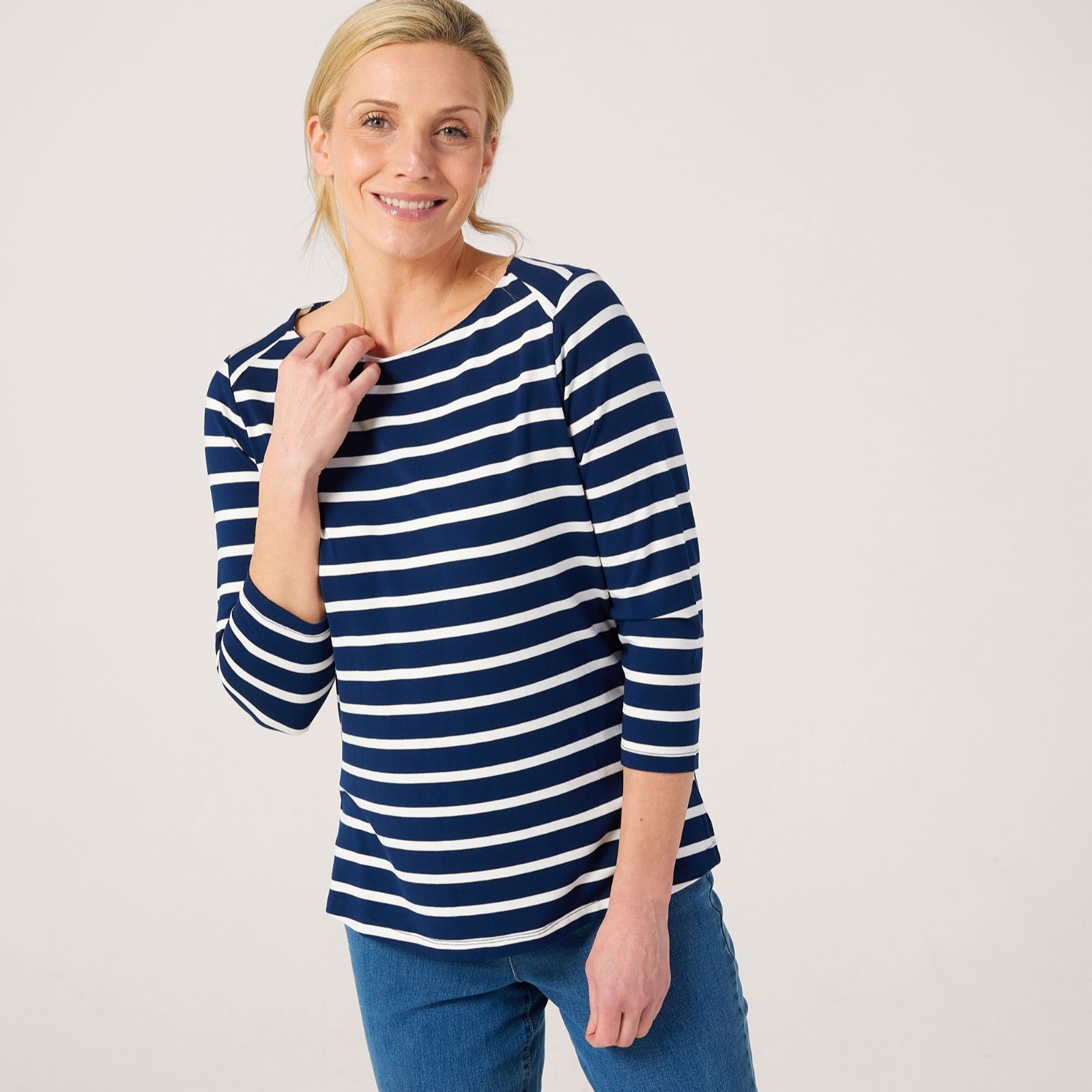 Ruth Langsford Breton Stripe Boat Neck Top