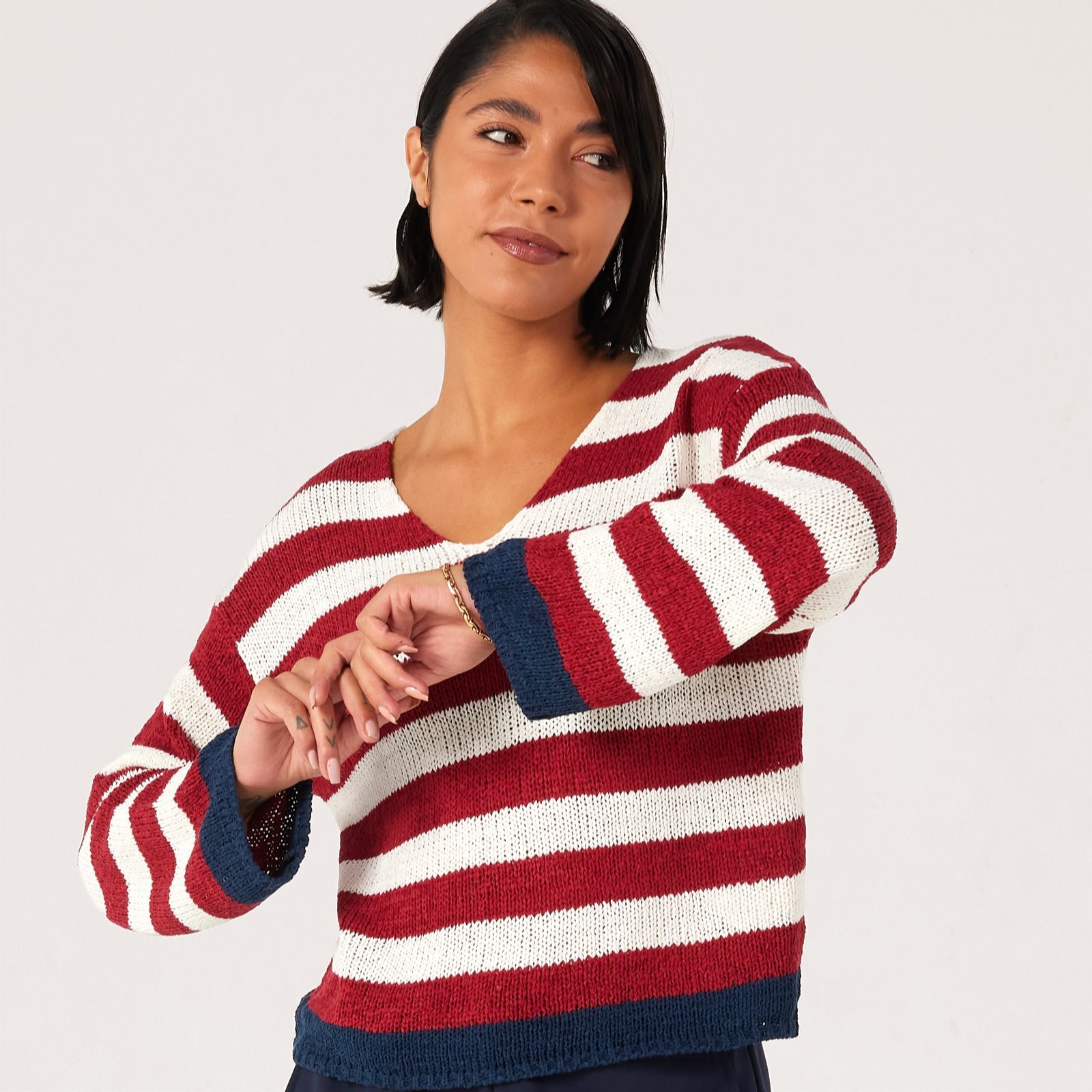 Only Geena Reversible V-Neck Knitted Jumper