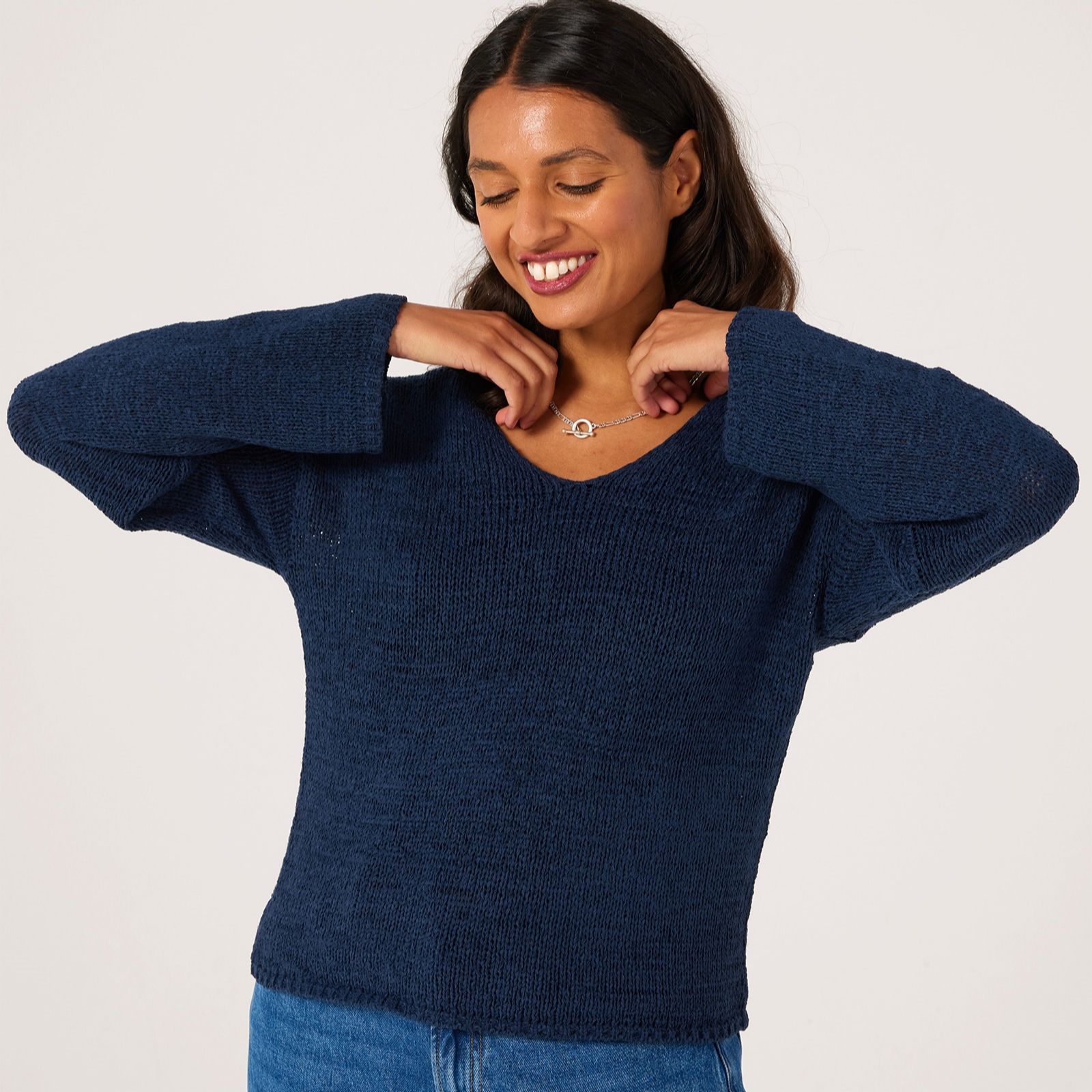 Only Geena Reversible V-Neck Knitted Jumper