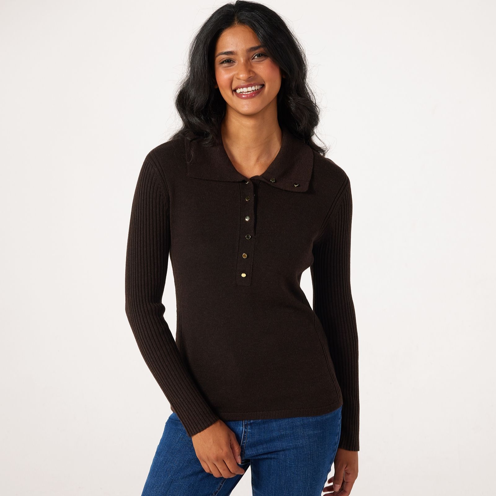 Ruth Langsford Knitted Jumper with Collar Placket