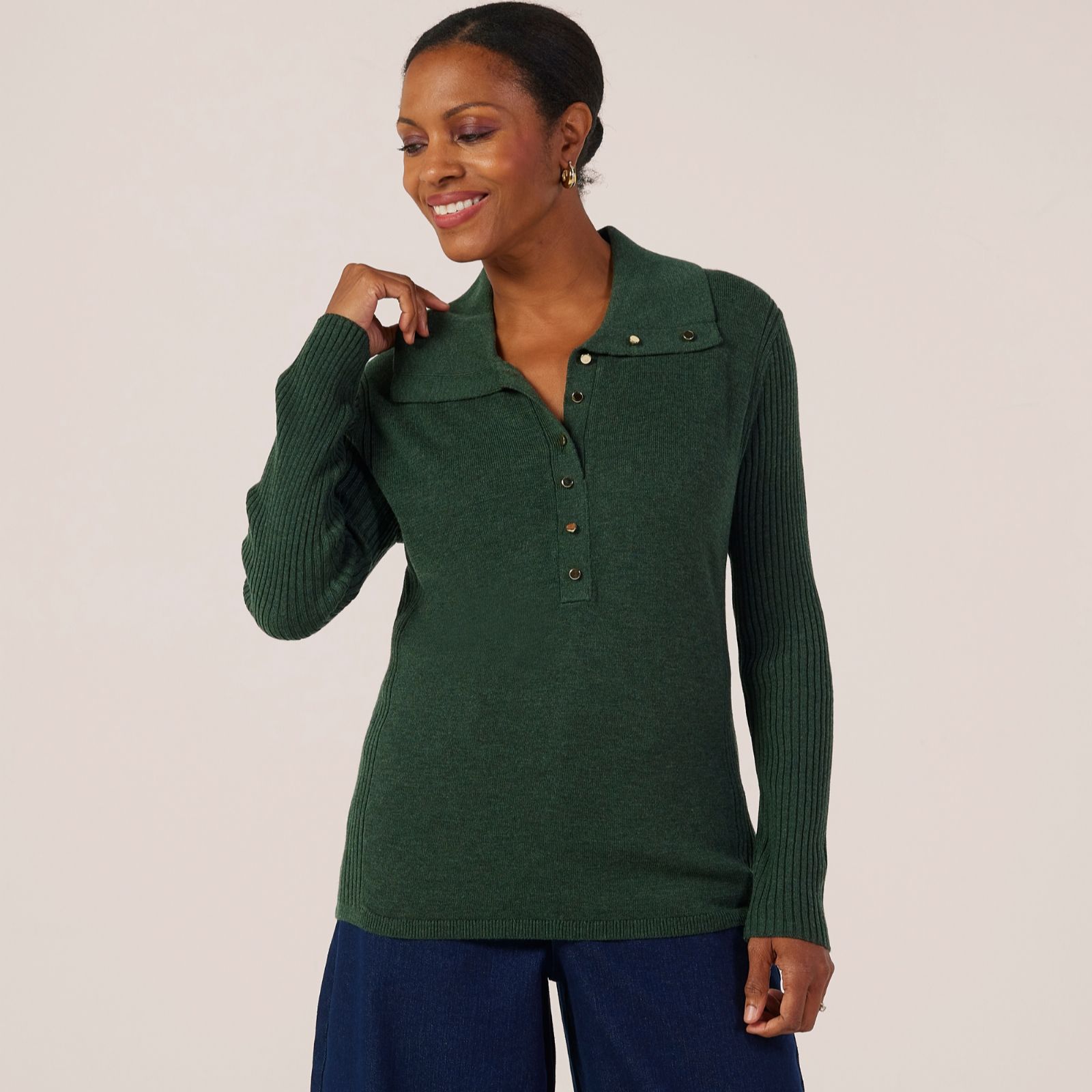 Ruth Langsford Knitted Jumper with Collar Placket