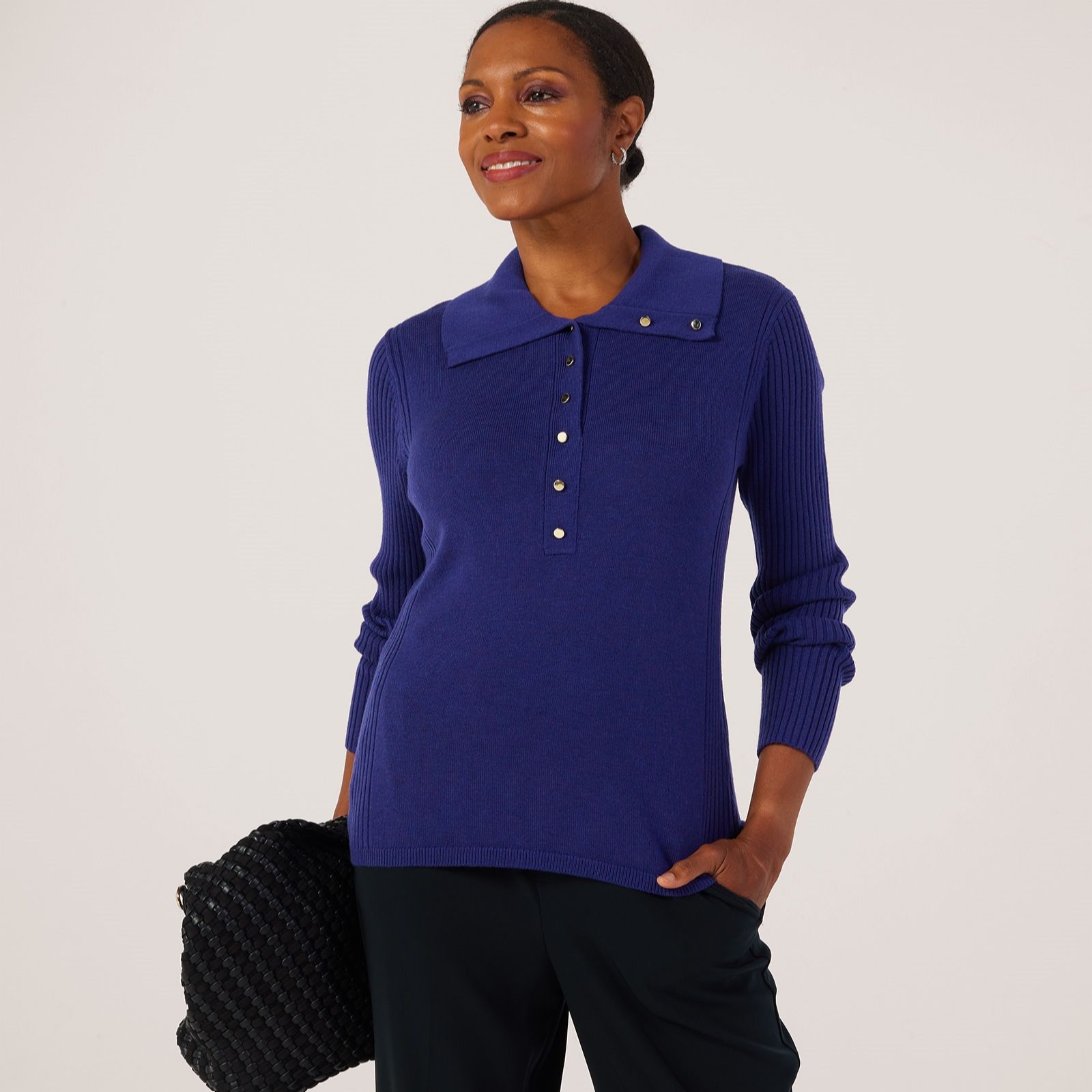 Ruth Langsford Knitted Jumper with Collar Placket