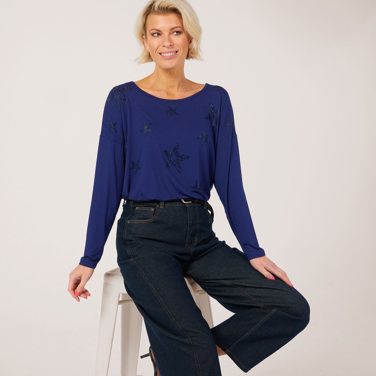 Frank Usher Star Studded Jersey Top