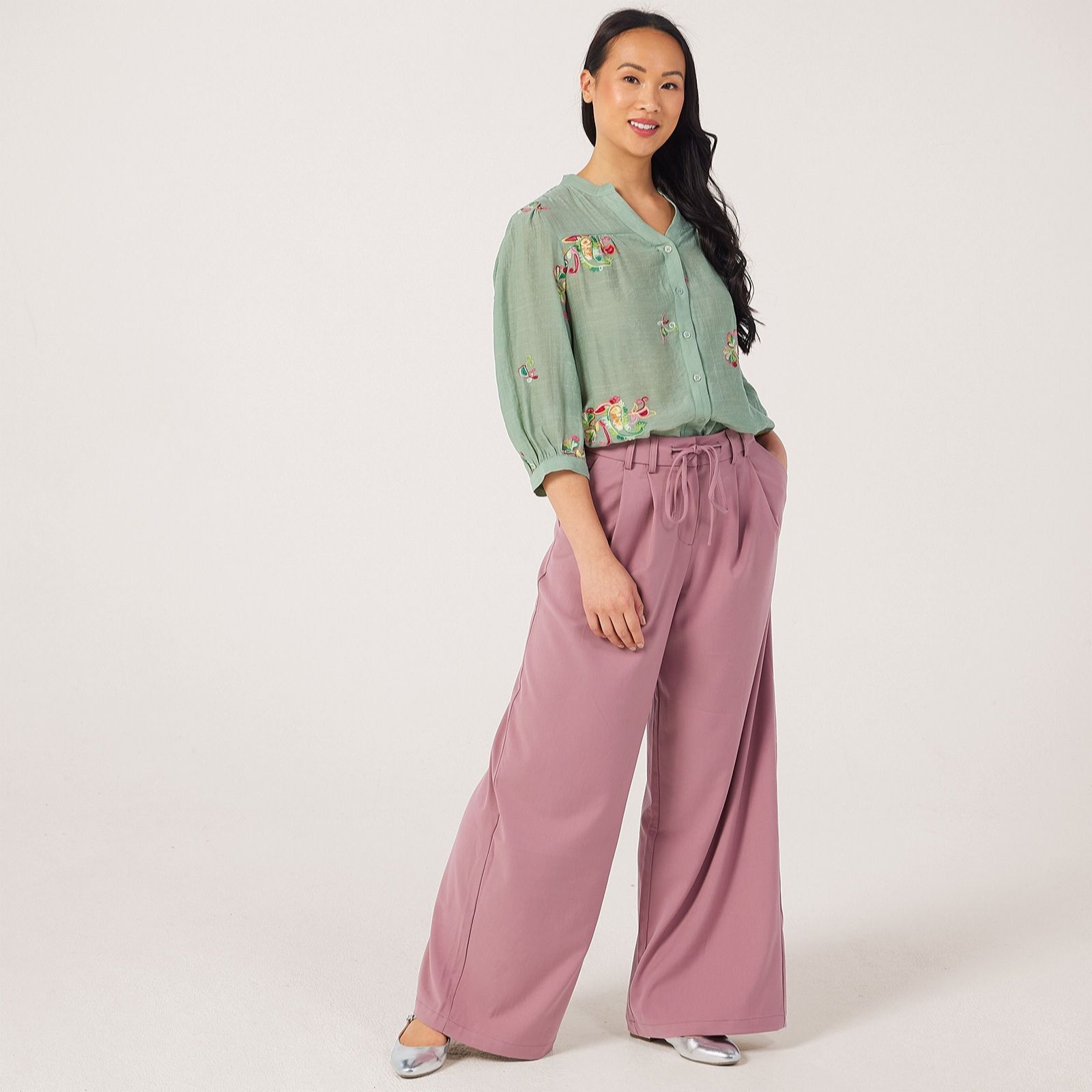 Apricot Paisley Embroidered Blouse