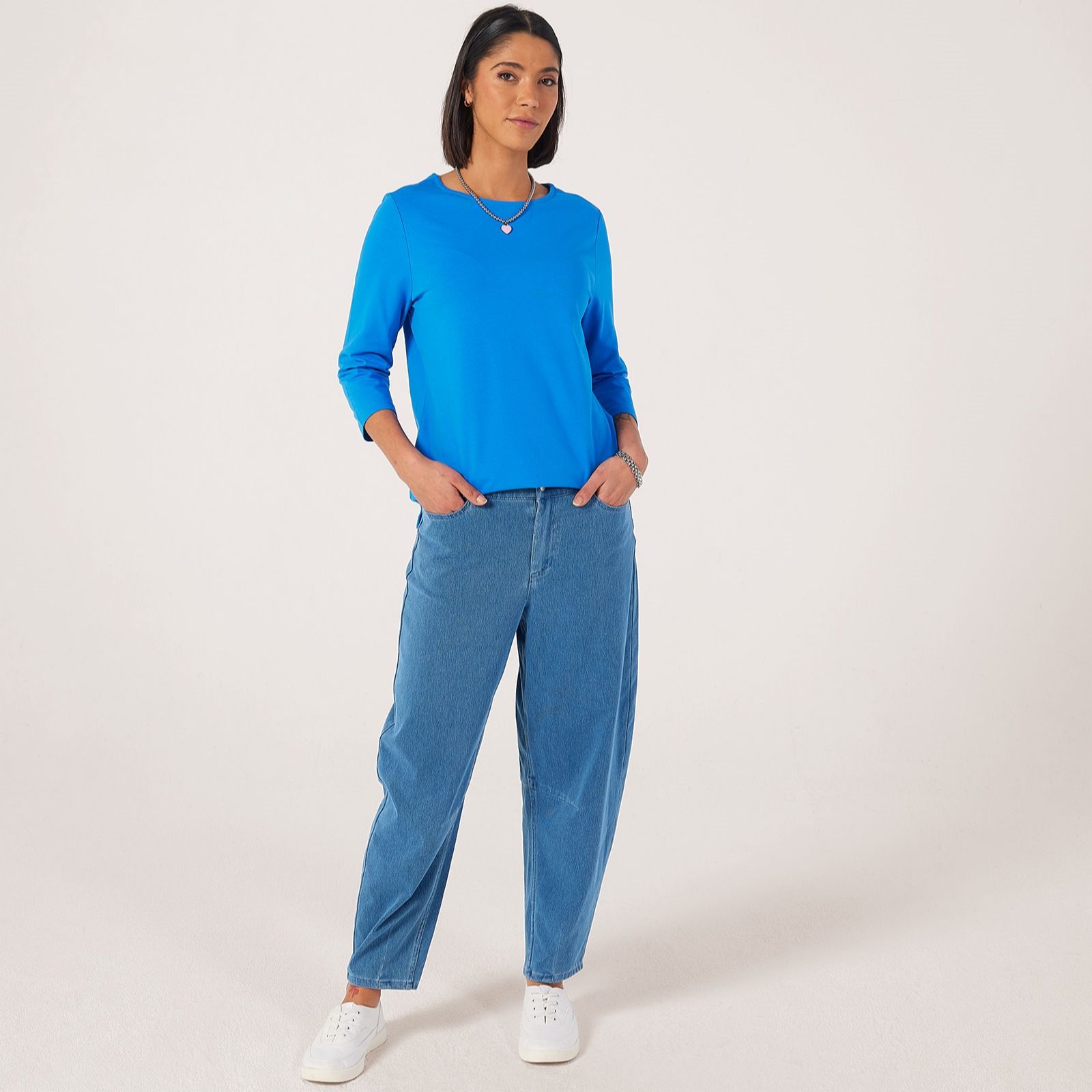 Denim & Co. Essential Boat Neck Top