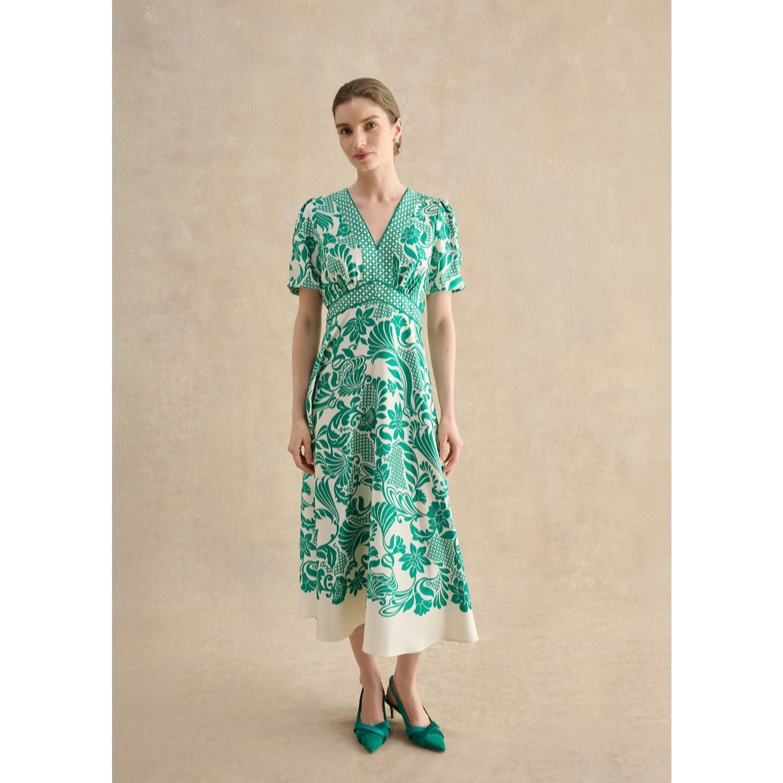 Hobbs London Trelissick Satin Mix Dress Standard