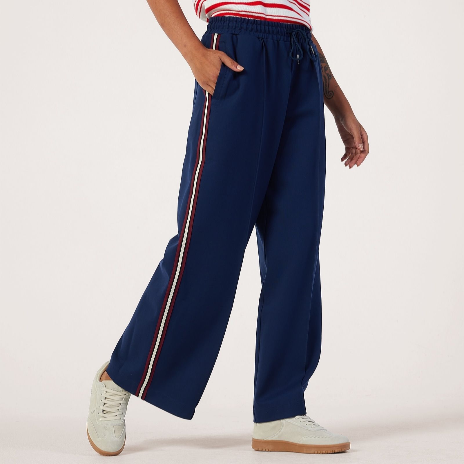 Ben de Lisi Plush Jersey Side Stripe Trouser Standard