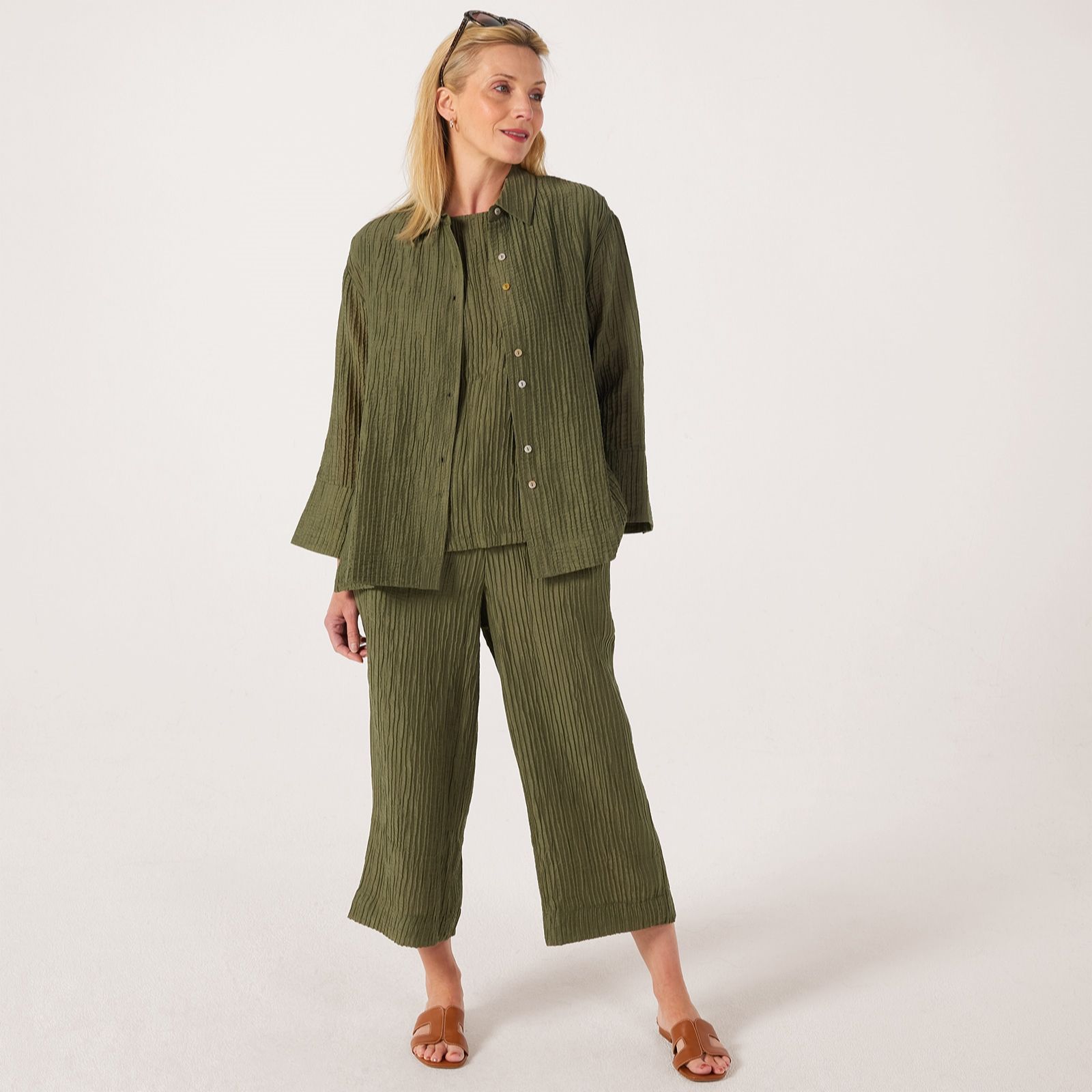 MarlaWynne Textured Crinkle Fabric Shirt
