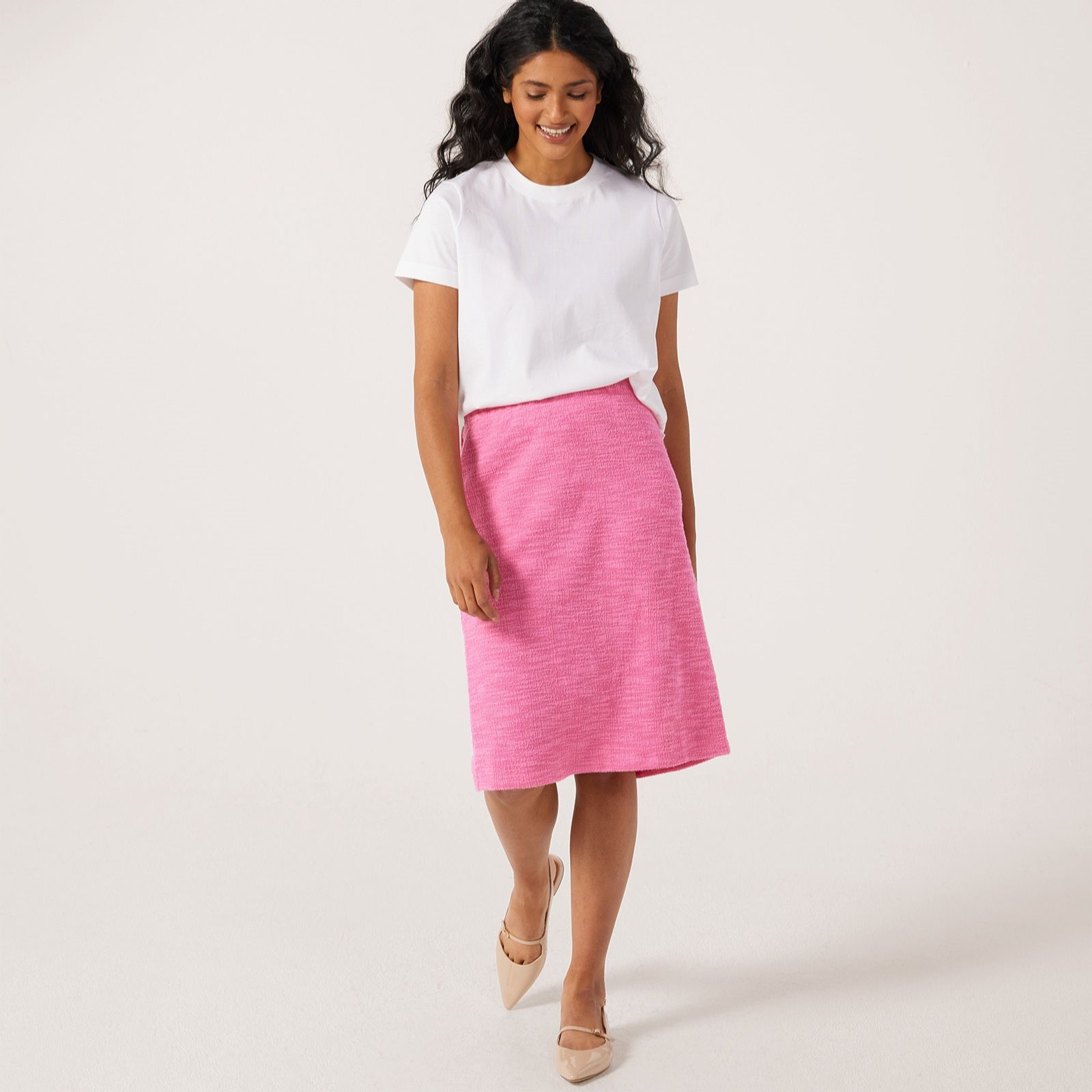 Kim & Co Textured Boucle Lined Skirt