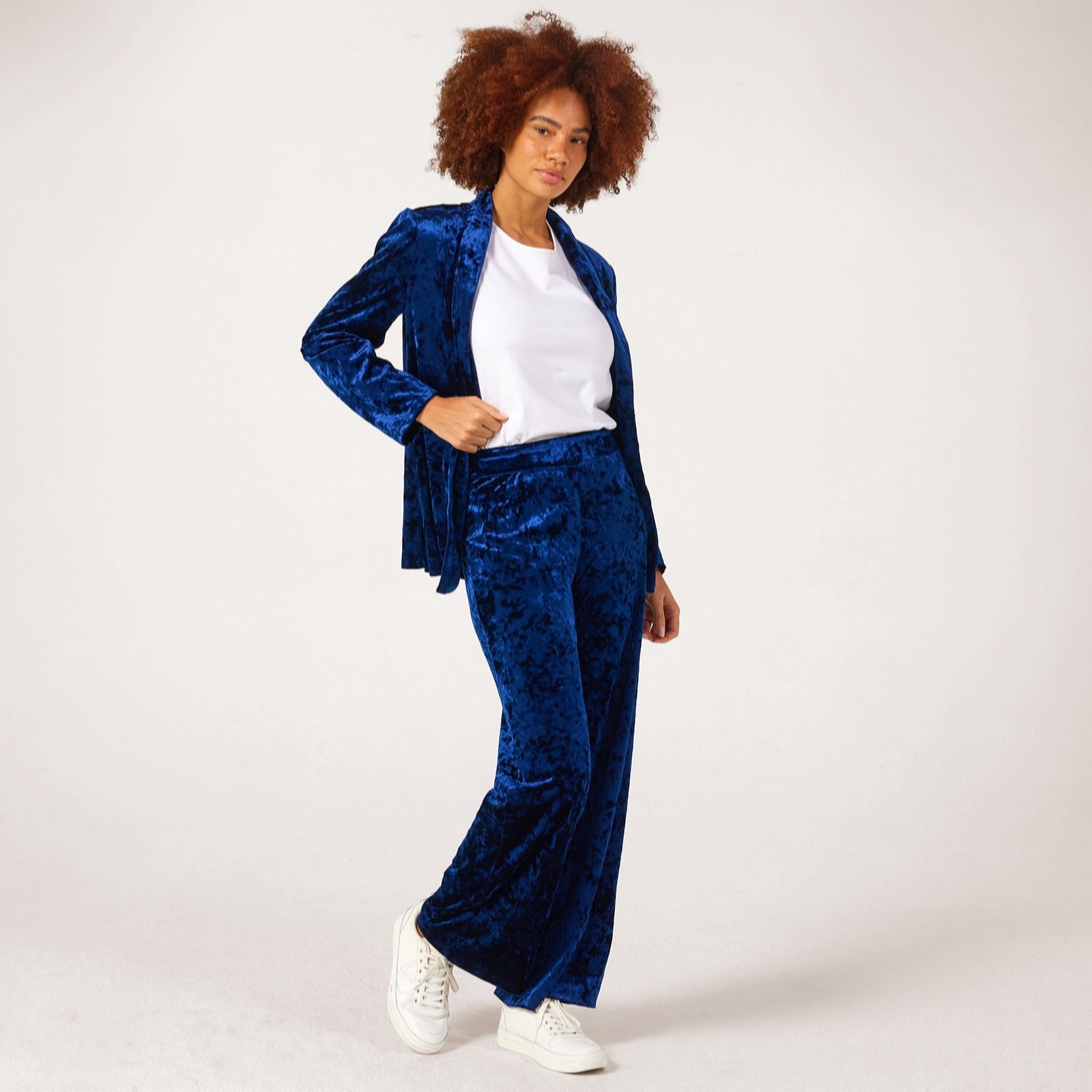 Kim & Co Crushed Velvet Seamfree Kati Straight Standard Trousers