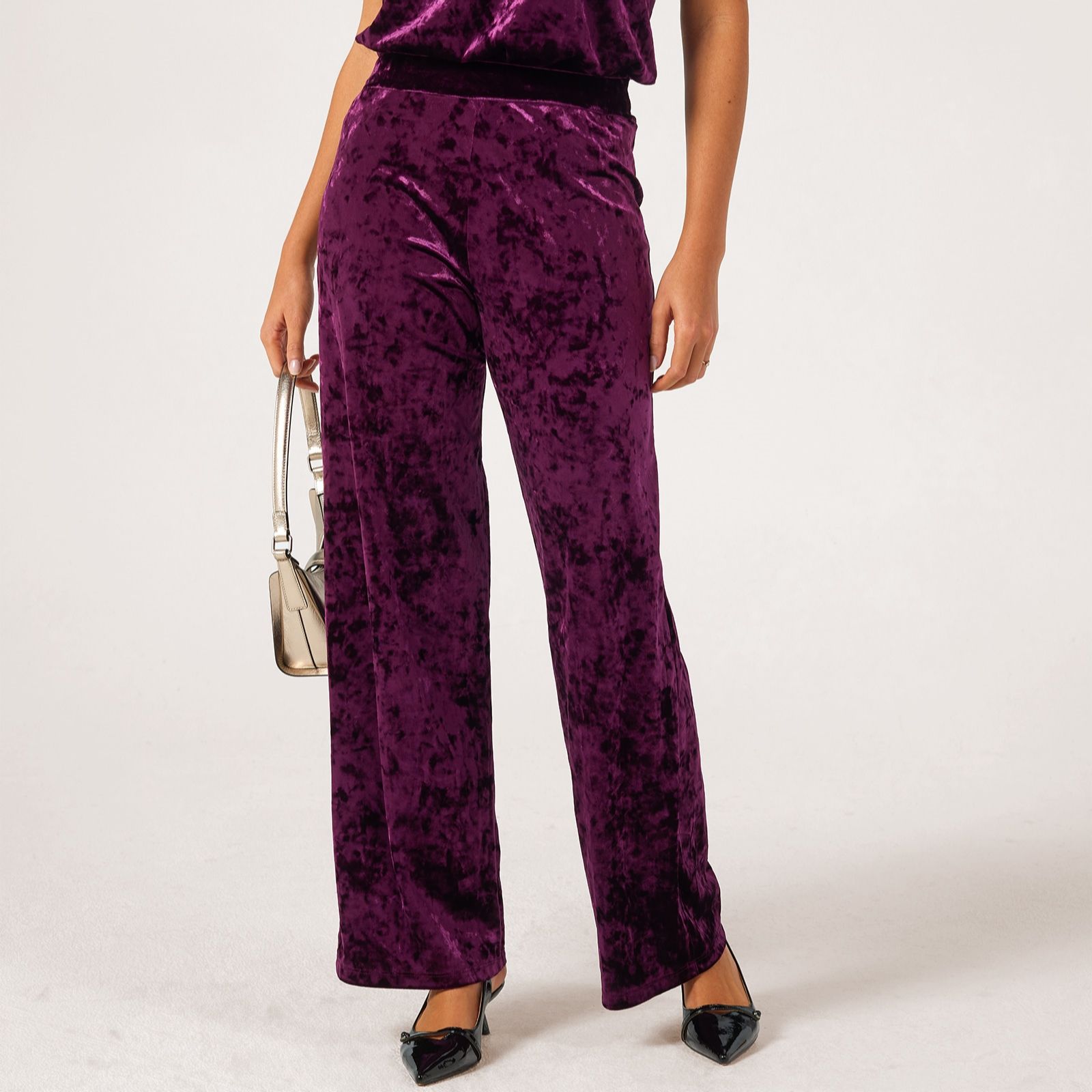 Kim & Co Crushed Velvet Seamfree Kati Straight Standard Trousers